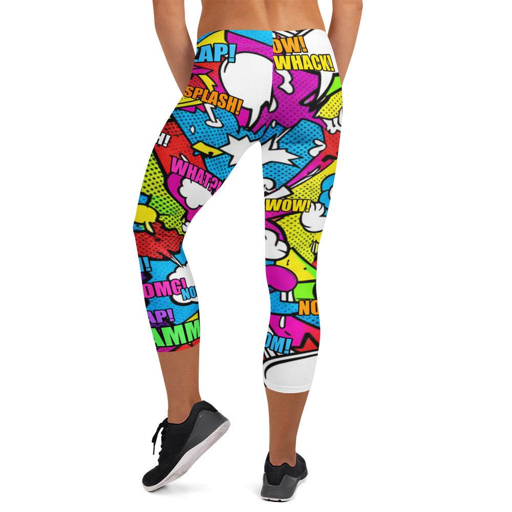 Comic Strip Graffiti Street Capri Leggings | GearBunch