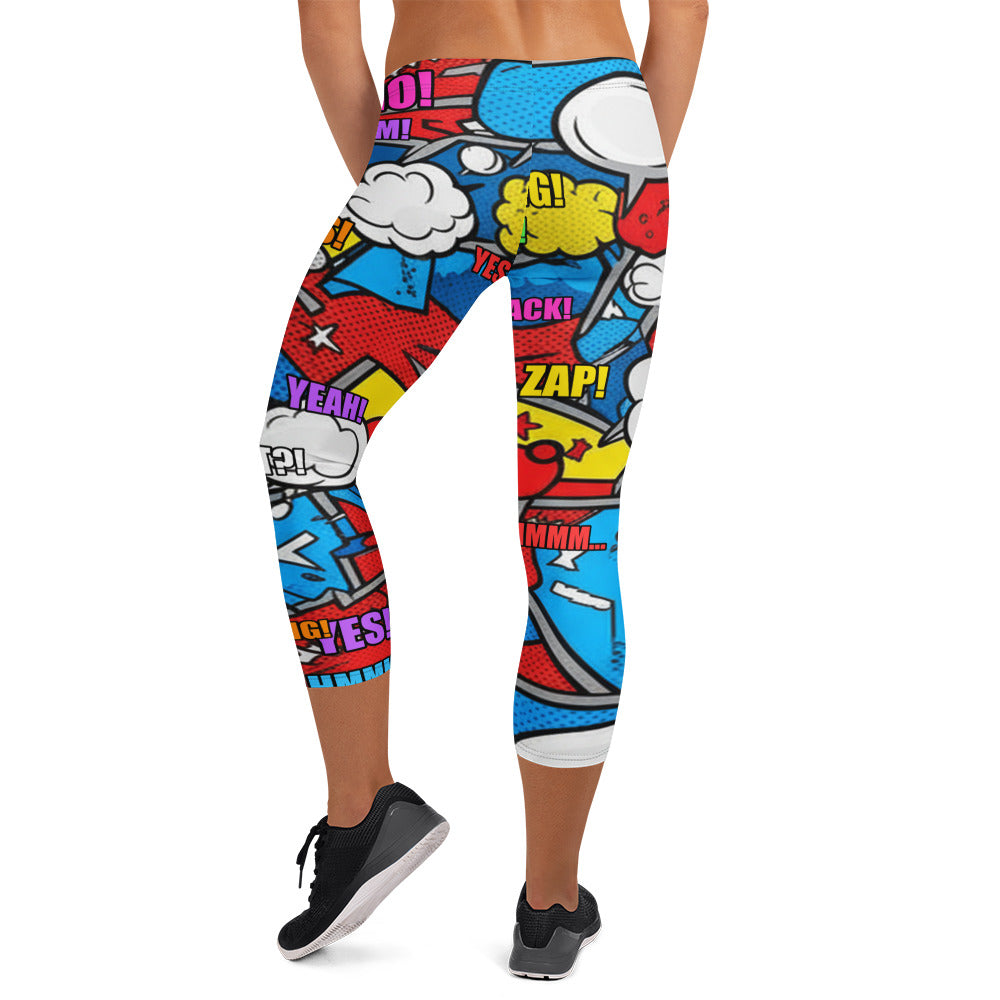 Robot Wars Comic Capri Leggings | GearBunch
