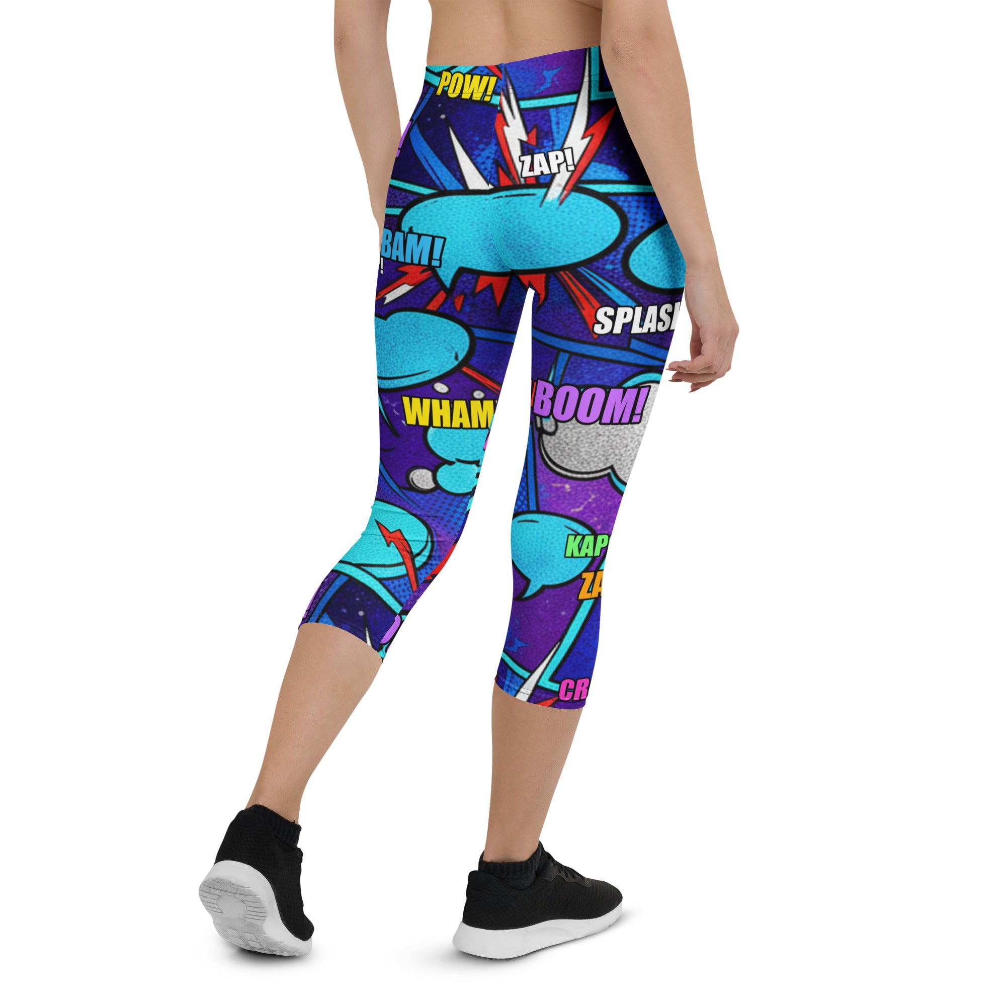 Comic Strip Space Battle Capri Leggings | GearBunch