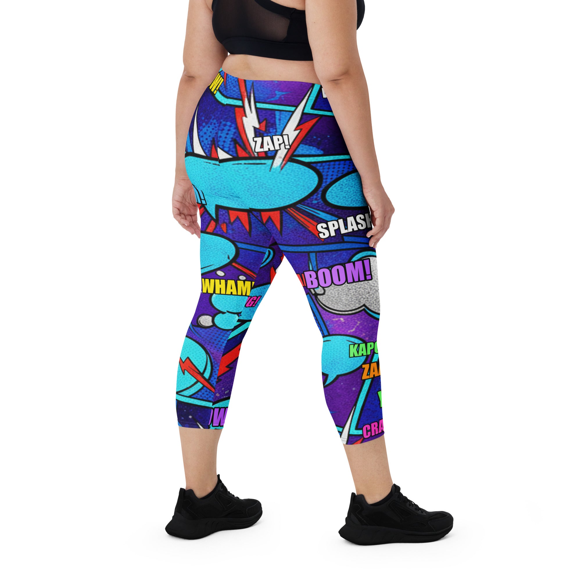 Comic Strip Space Battle Capri Leggings | GearBunch