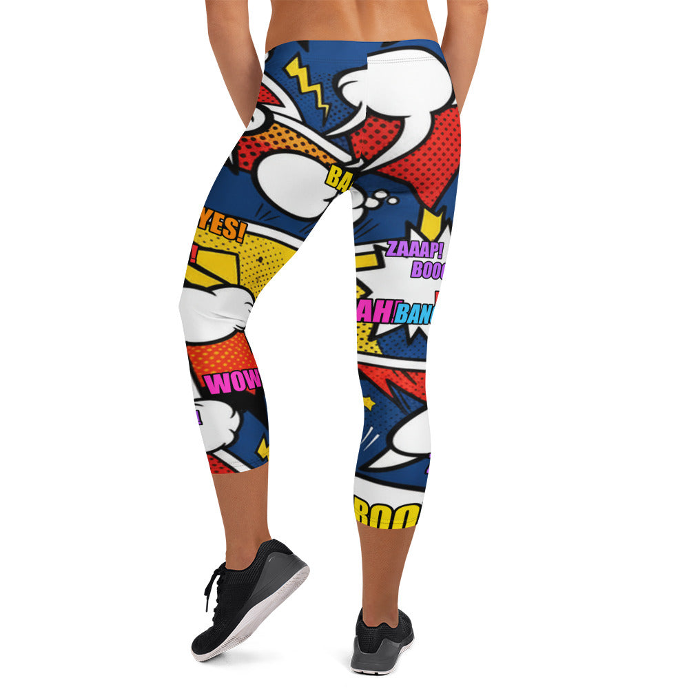 Comic Strip Thunder Punch Capri Leggings | GearBunch