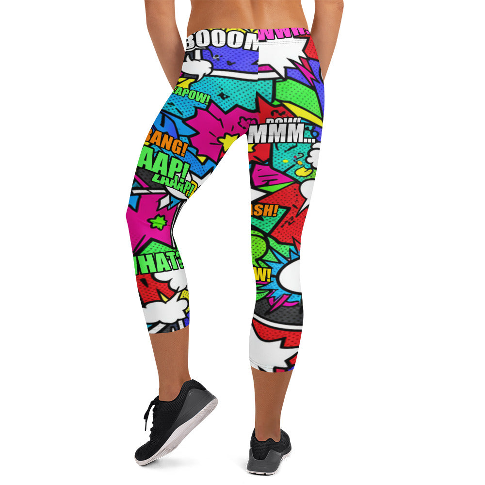 Comic Zombie Apocalypse Capri Leggings | GearBunch