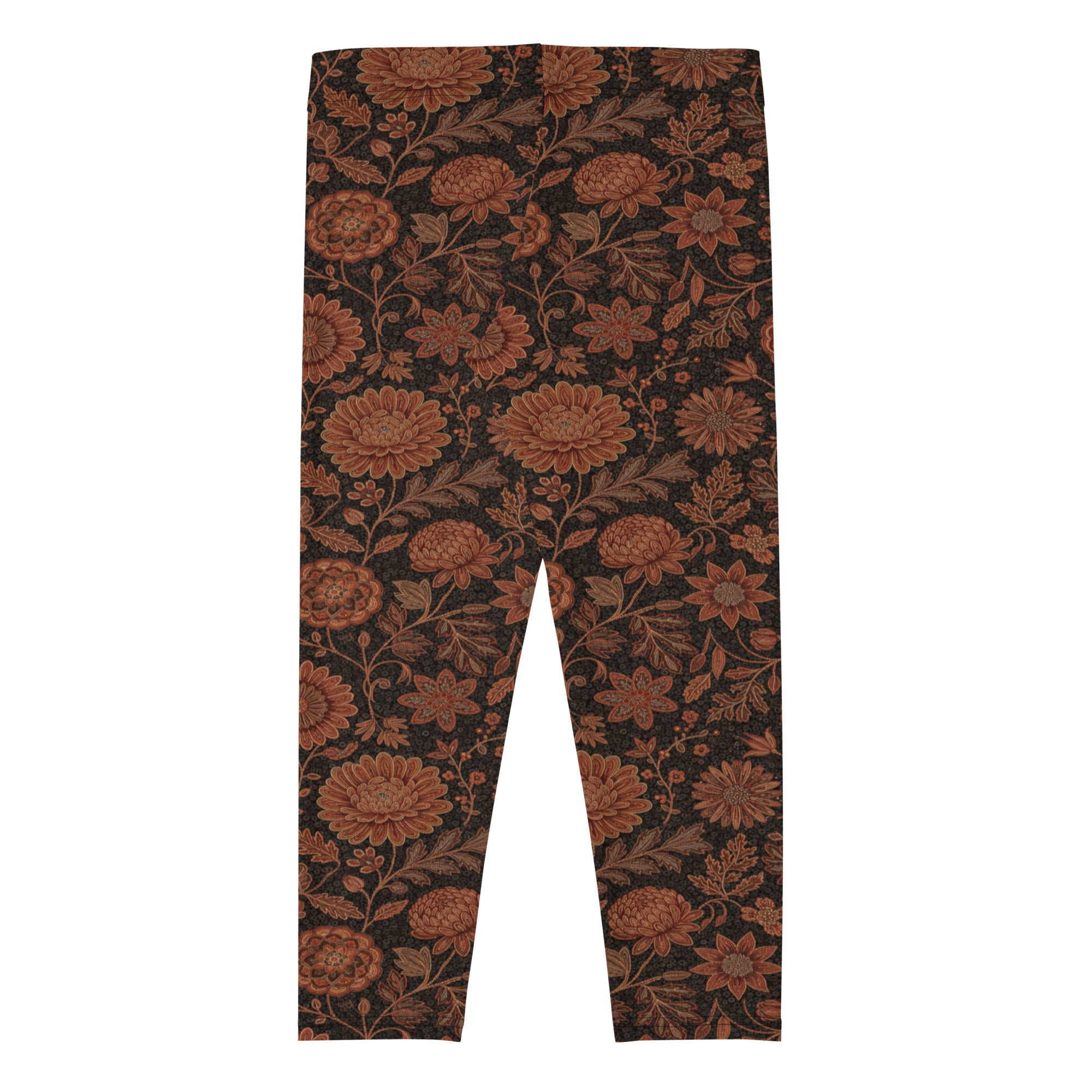 Copper Floral Capri Leggings | GearBunch