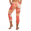 Coral Sunset Camo Capri Leggings from GearBunch, featuring a unique coral and pink camouflage pattern