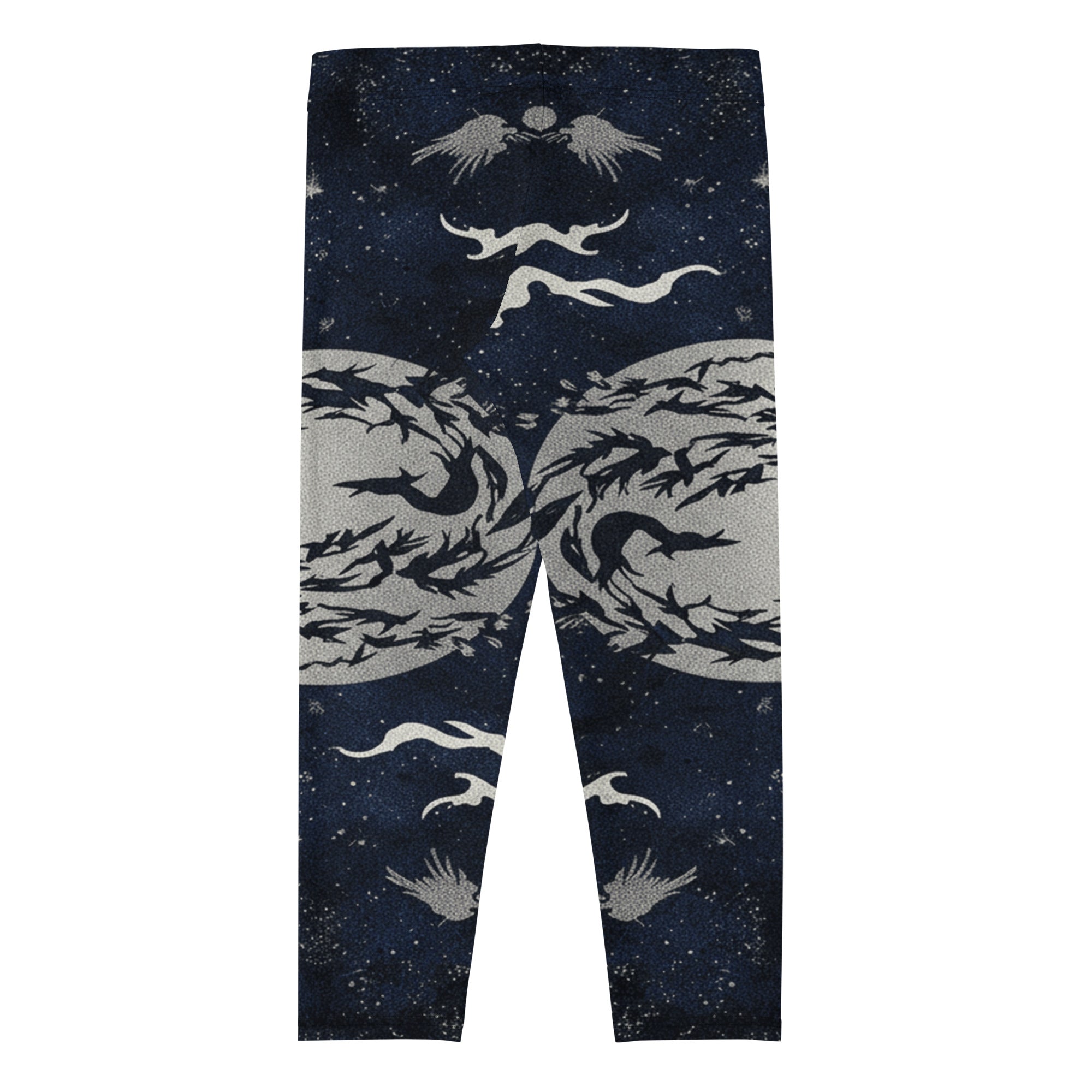 Moonlit Crow Capri Leggings | GearBunch