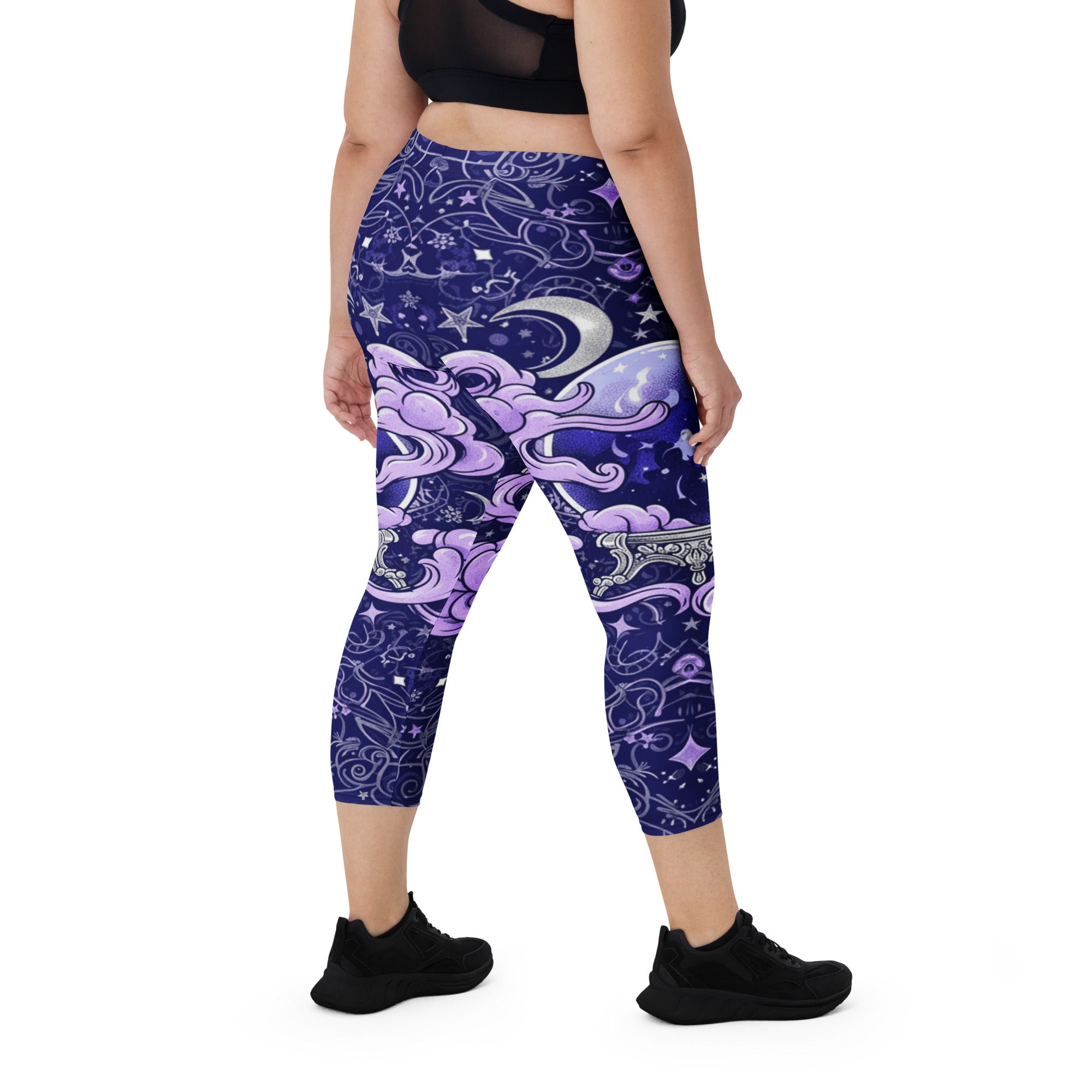 Crystal Ball Smoke Magic Capri Leggings | GearBunch