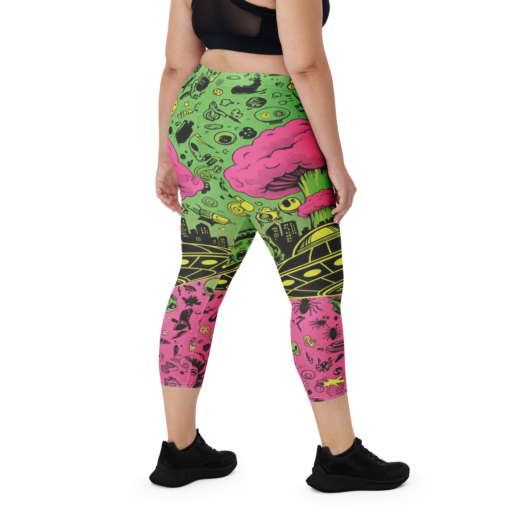 Drive-In Horror Capri Leggings | GearBunch