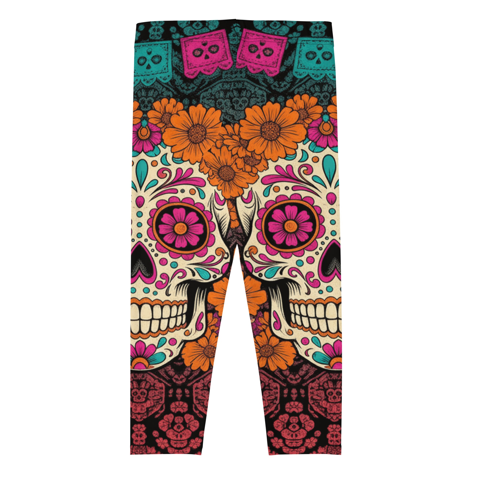 Día de los Muertos Marigold Capri Leggings | GearBunch