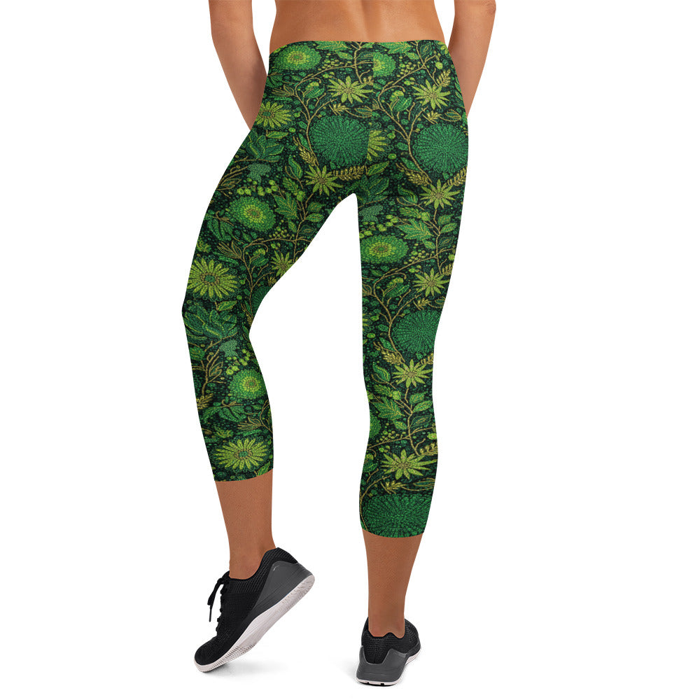 Emerald Jungle Capri Leggings | GearBunch