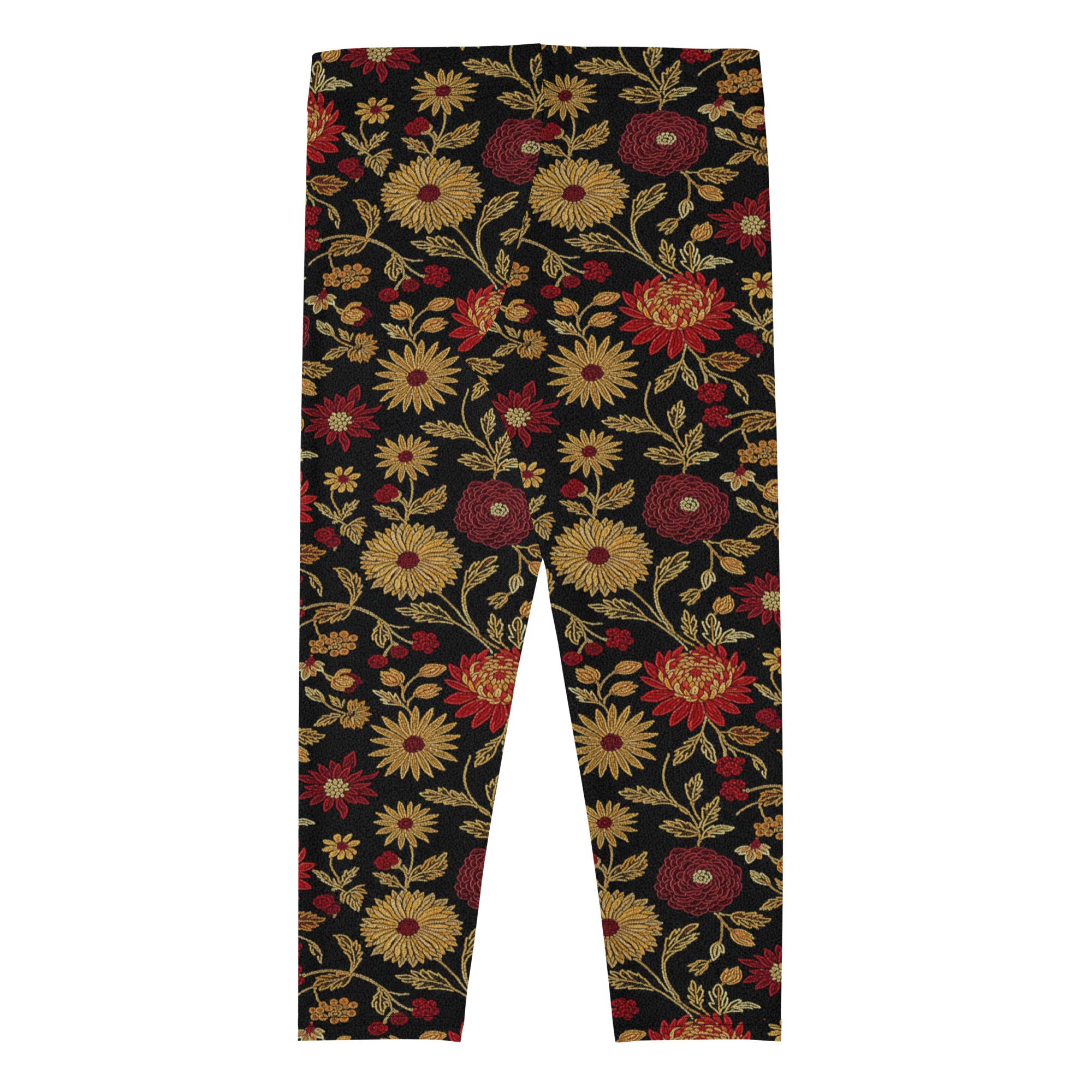 Gold Rose Garden Capri Leggings | GearBunch