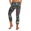 Detailed print of hemlock and foxglove flowers on GearBunch Capri Leggings