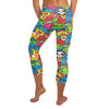 Ultra-vibrant Kawaii Arcade Game Capri Leggings from GearBunch, featuring neon colours and cute characters.