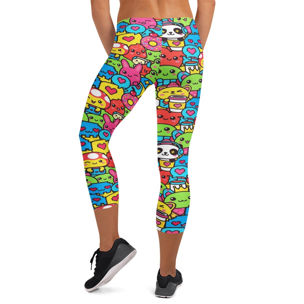 Kawaii Arcade Game Capri Leggings | GearBunch