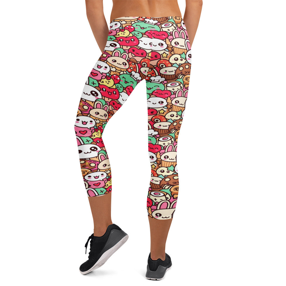 Kawaii Bakery Shop Capri Leggings | GearBunch