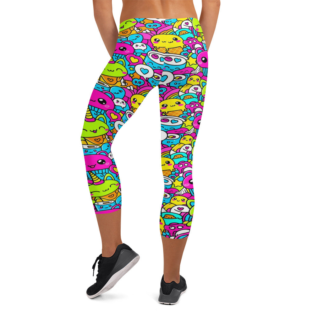 Kawaii Candy Land Capri Leggings | GearBunch
