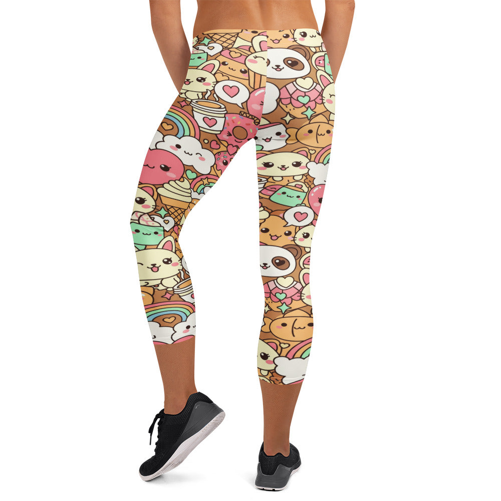 Kawaii Coffee Break Capri Leggings | GearBunch