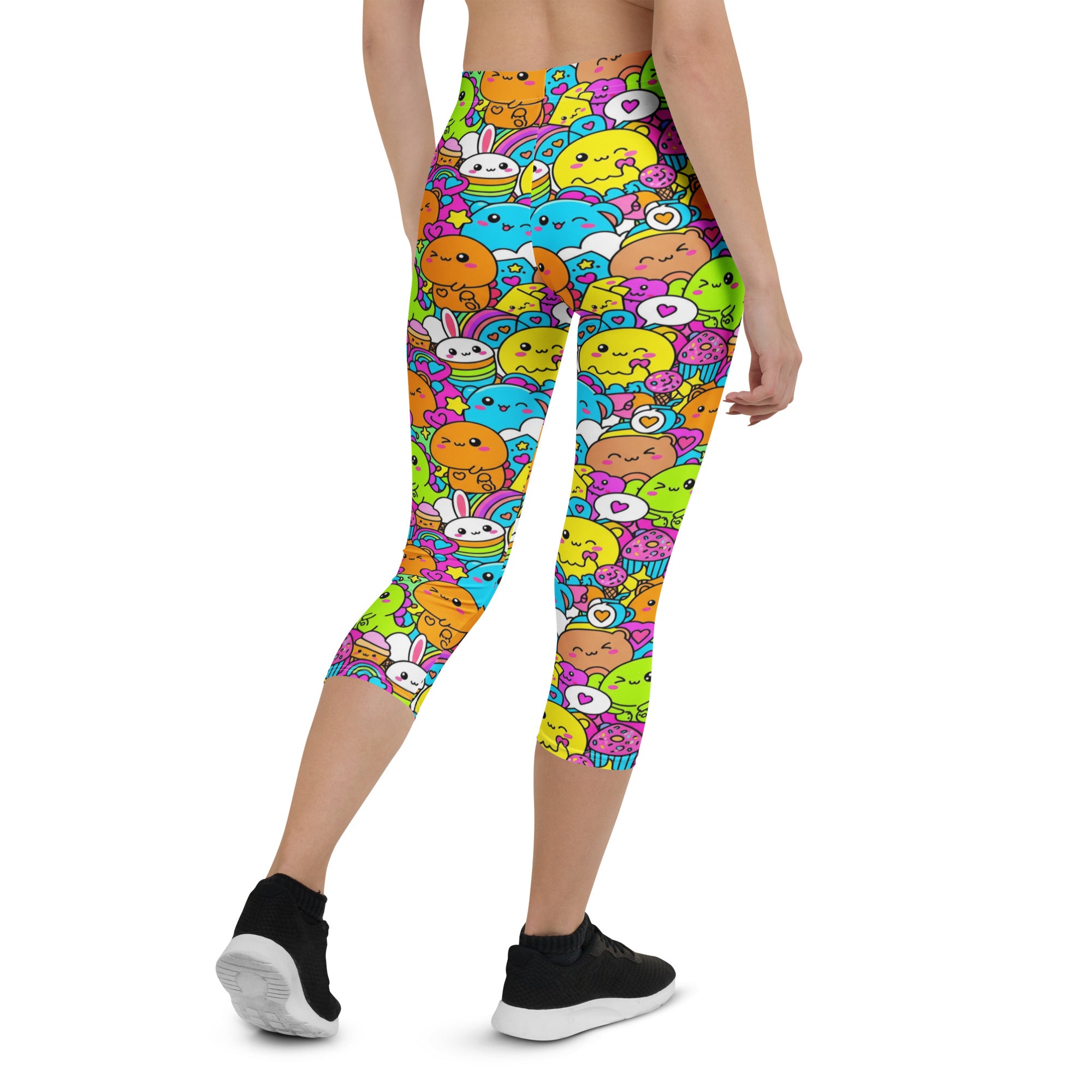 Kawaii Dinosaur Stomp Capri Leggings | GearBunch