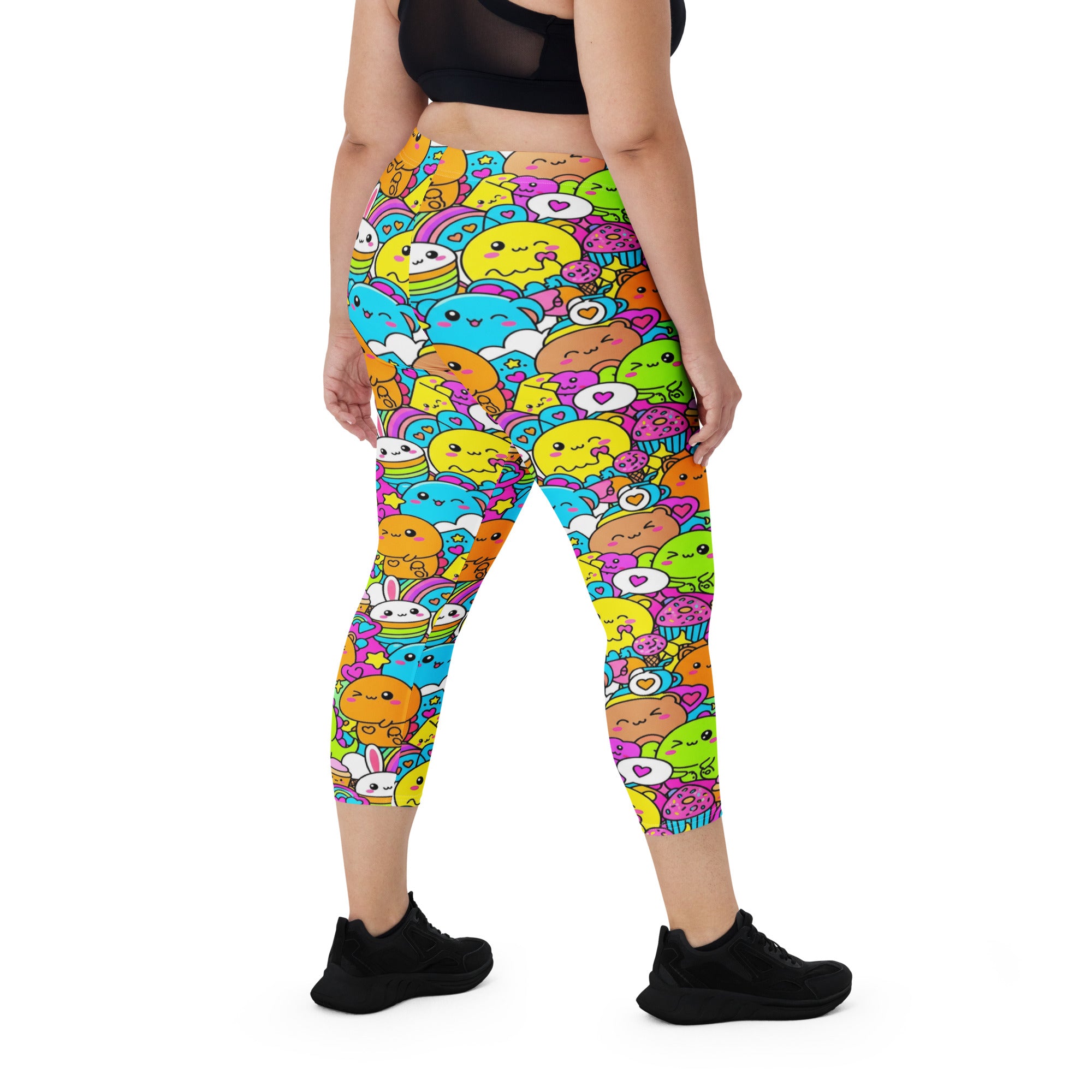 Kawaii Dinosaur Stomp Capri Leggings | GearBunch
