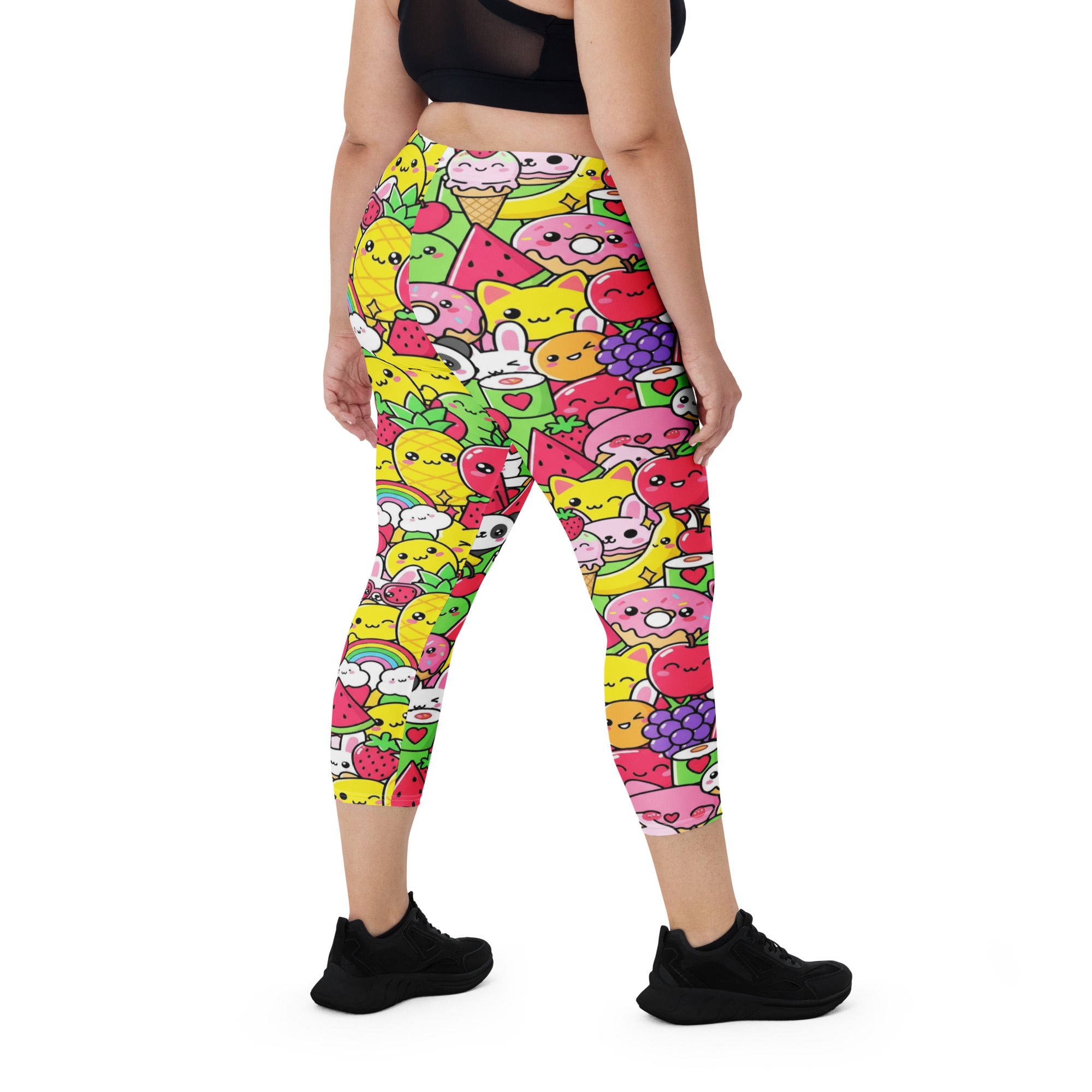 Kawaii Fruit Salad Capri Leggings | GearBunch