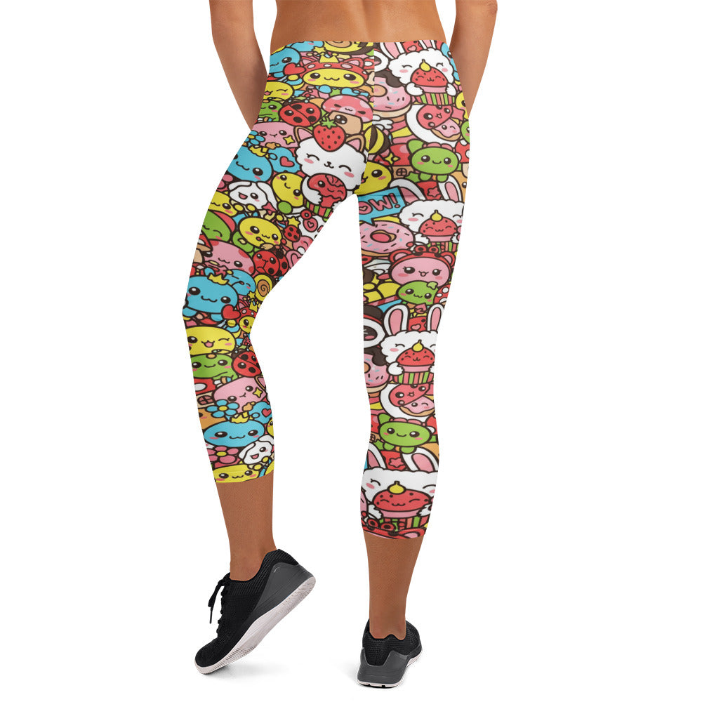 Kawaii Garden Bugs Capri Leggings | GearBunch