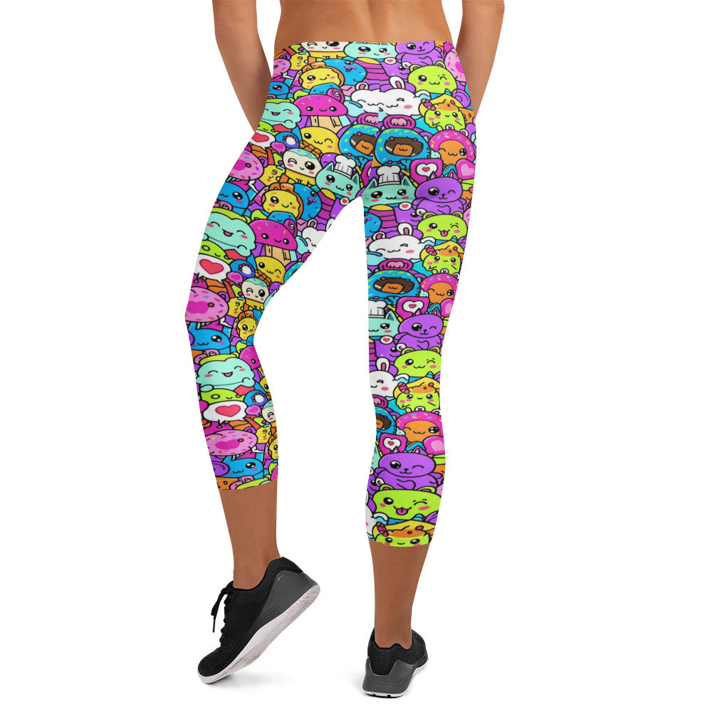 Kawaii Monster Pals Capri Leggings | GearBunch