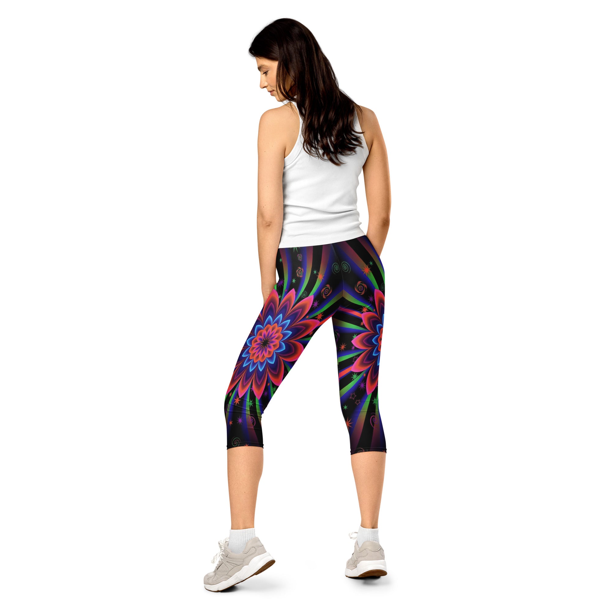 Psychedelic Blacklight Capri Leggings | GearBunch