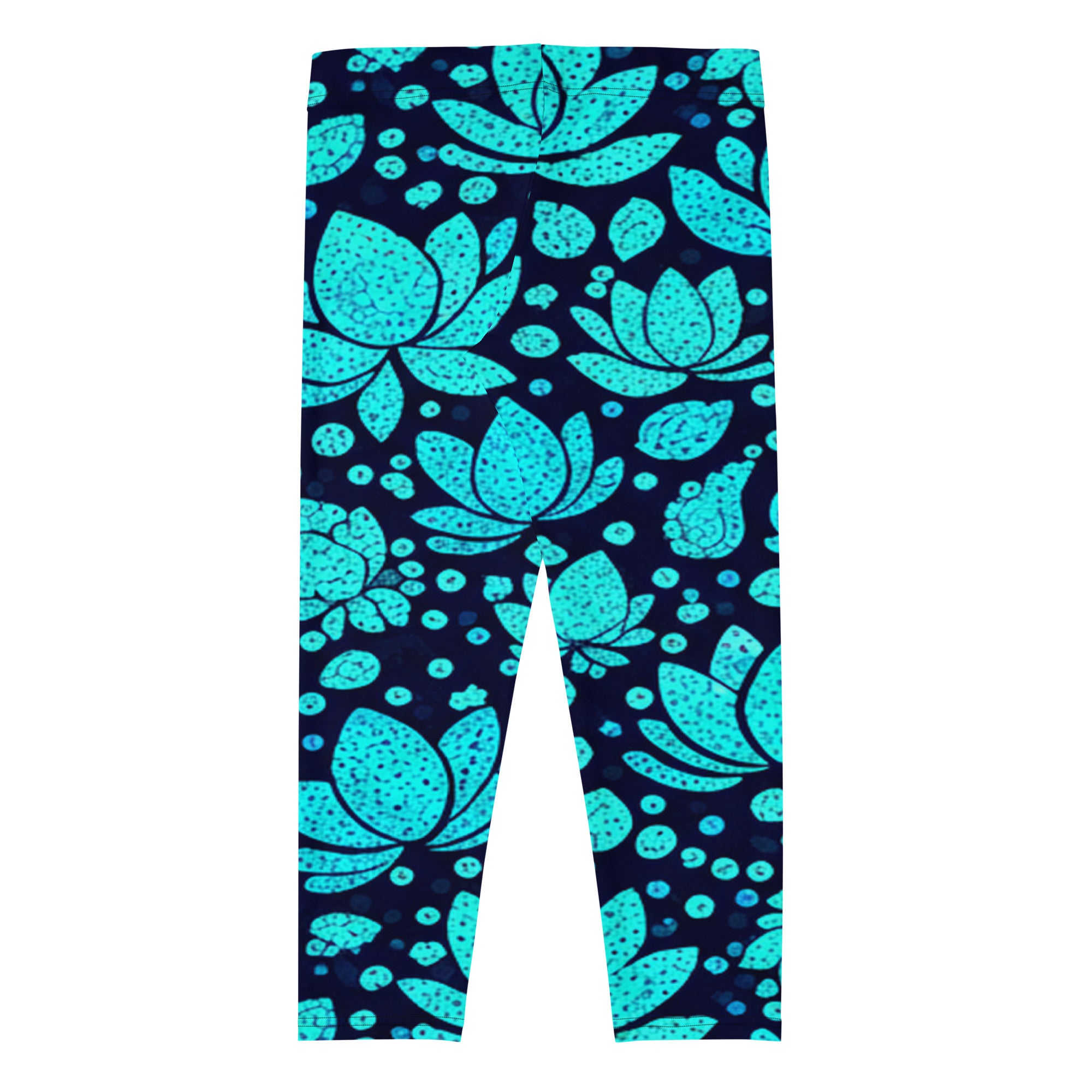 Teal Lotus Capri Leggings | GearBunch