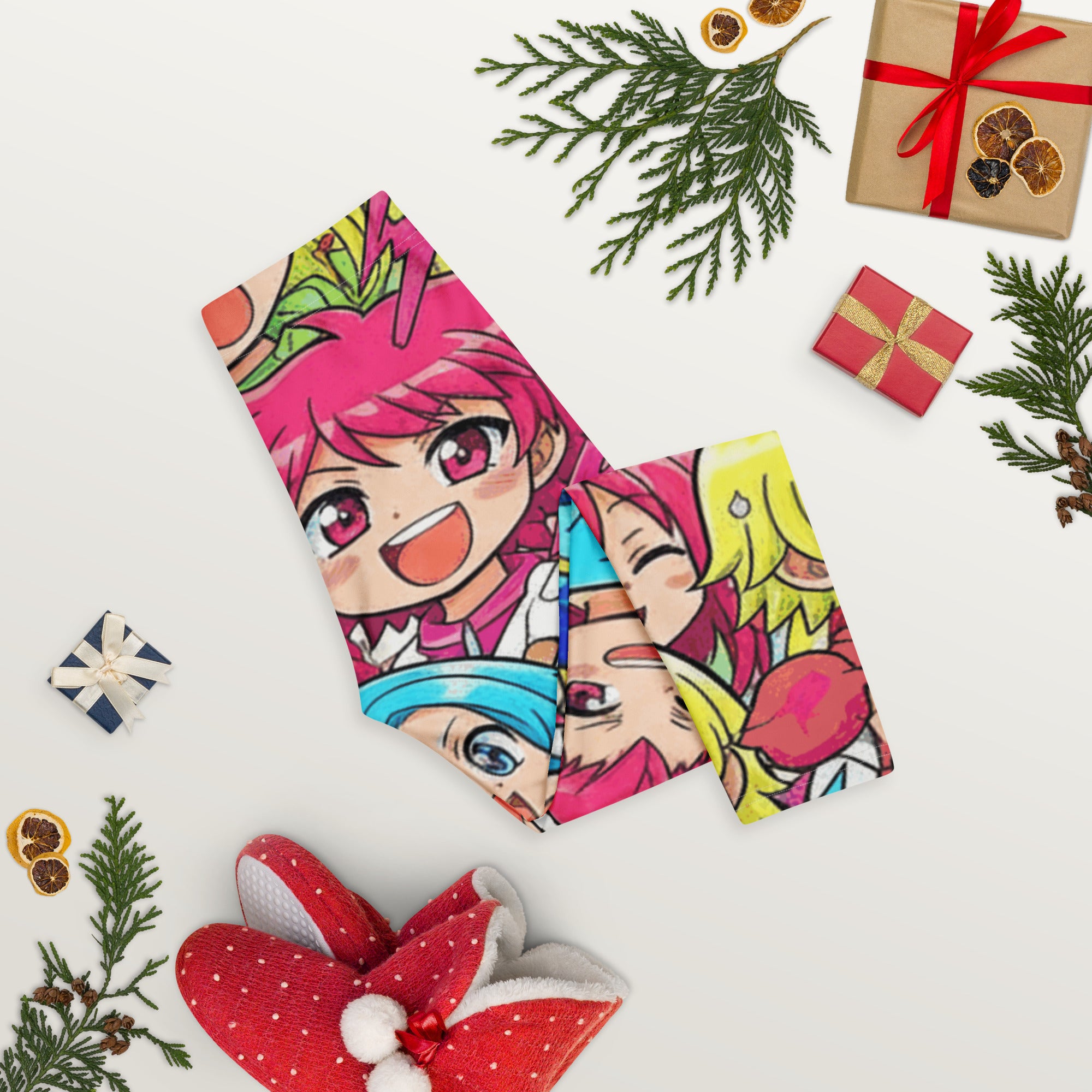 Anime Collage Chibi Party Capri Leggings | GearBunch