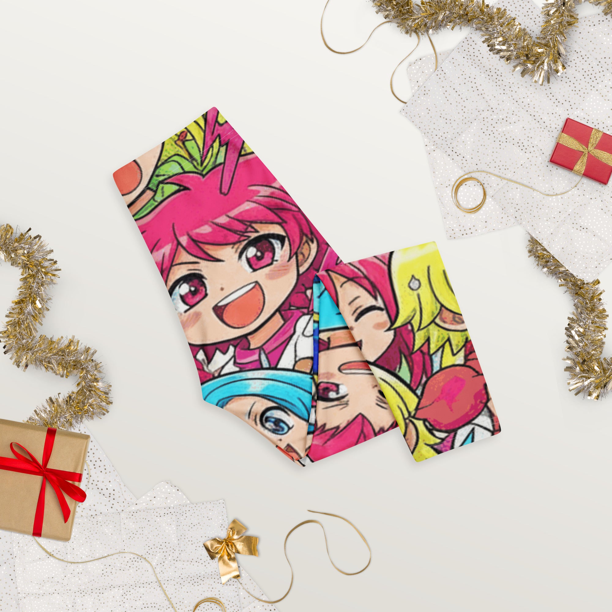 Anime Collage Chibi Party Capri Leggings | GearBunch