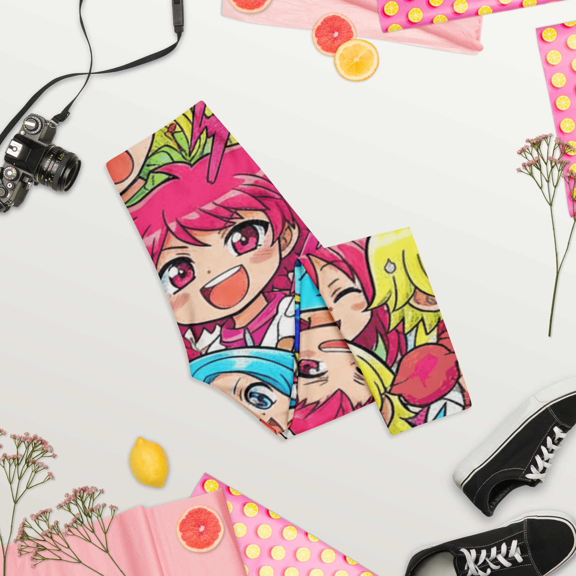 Anime Collage Chibi Party Capri Leggings | GearBunch
