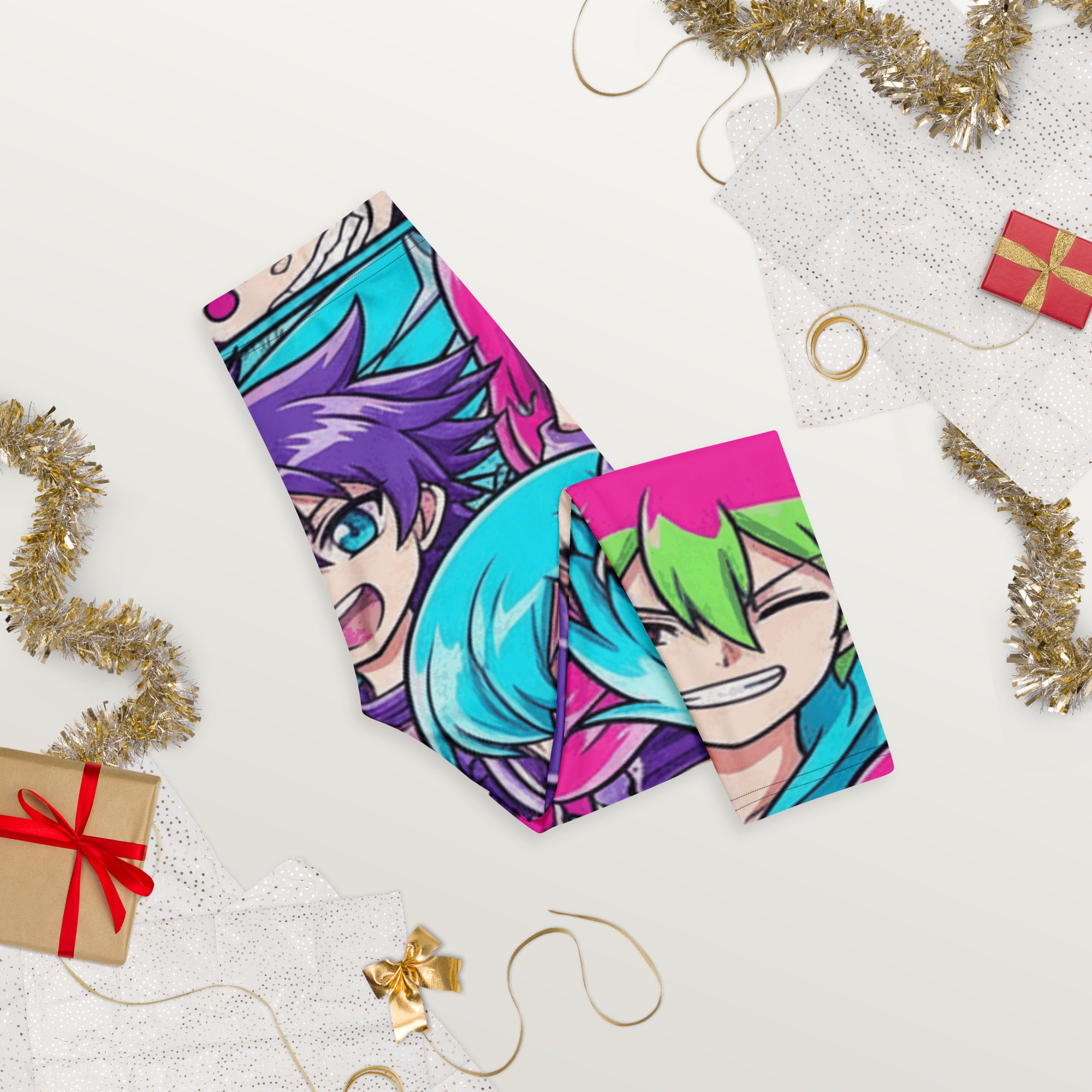 Anime Collage Cyberpunk Capri Leggings | GearBunch