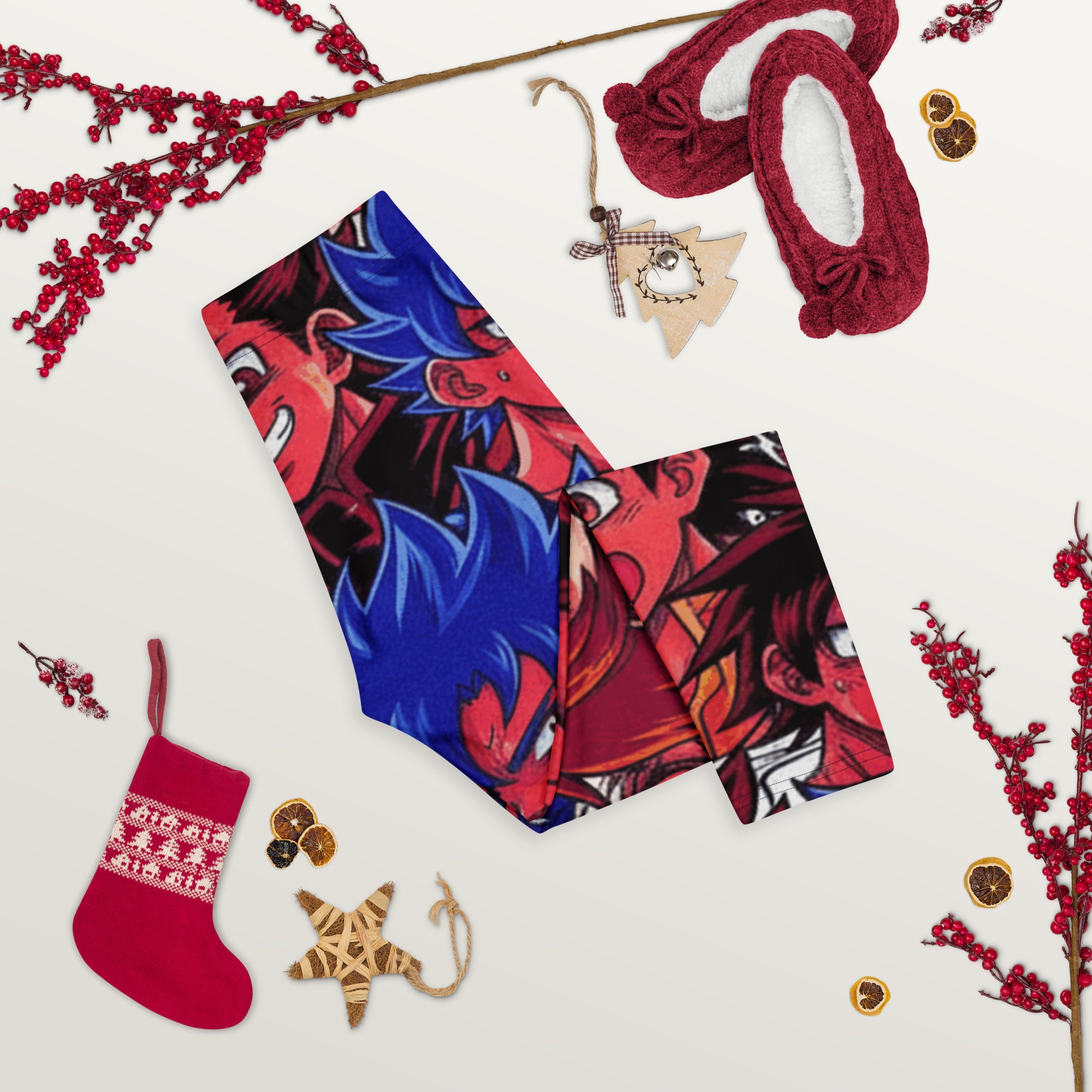Anime Collage Dark Shonen Capri Leggings | GearBunch