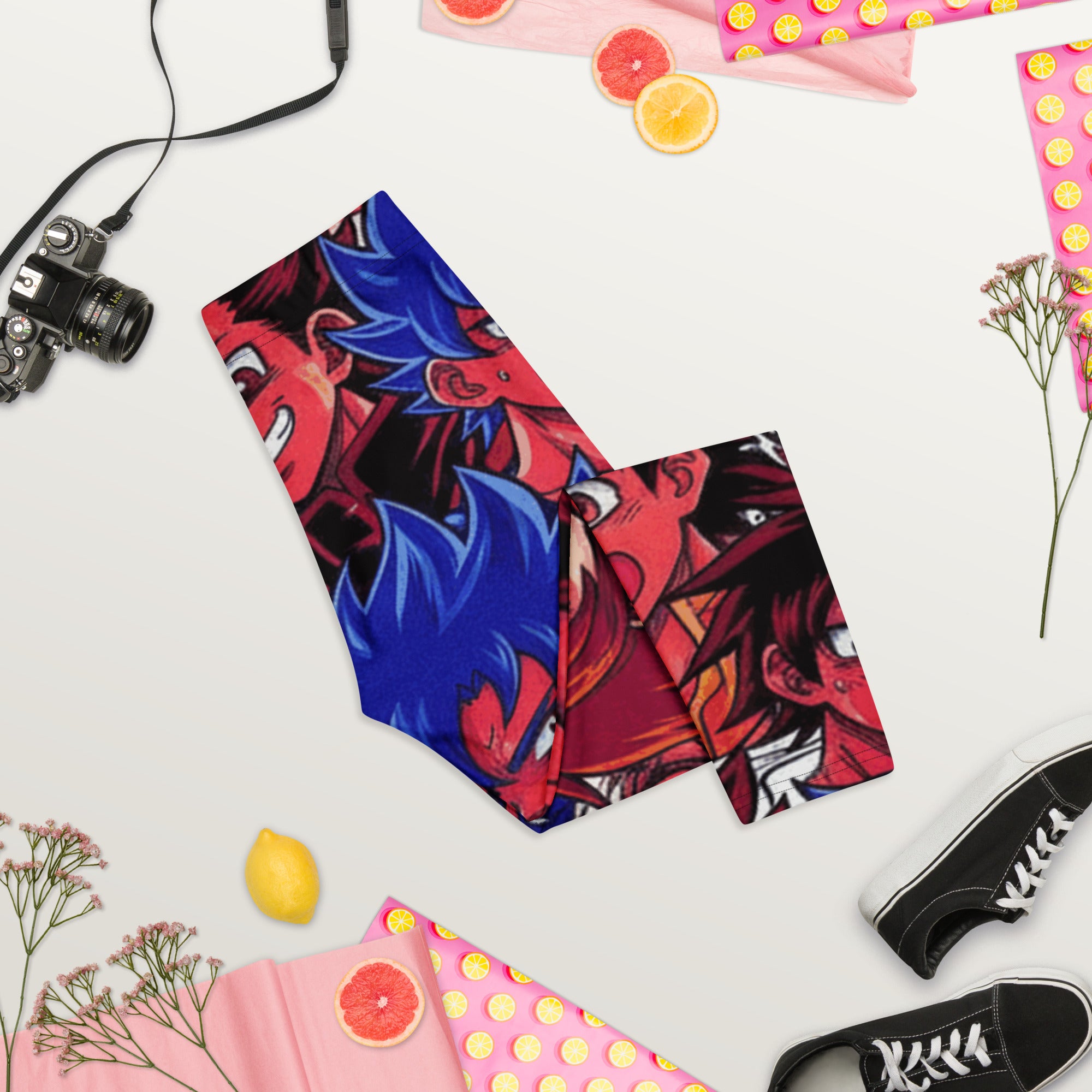 Anime Collage Dark Shonen Capri Leggings | GearBunch