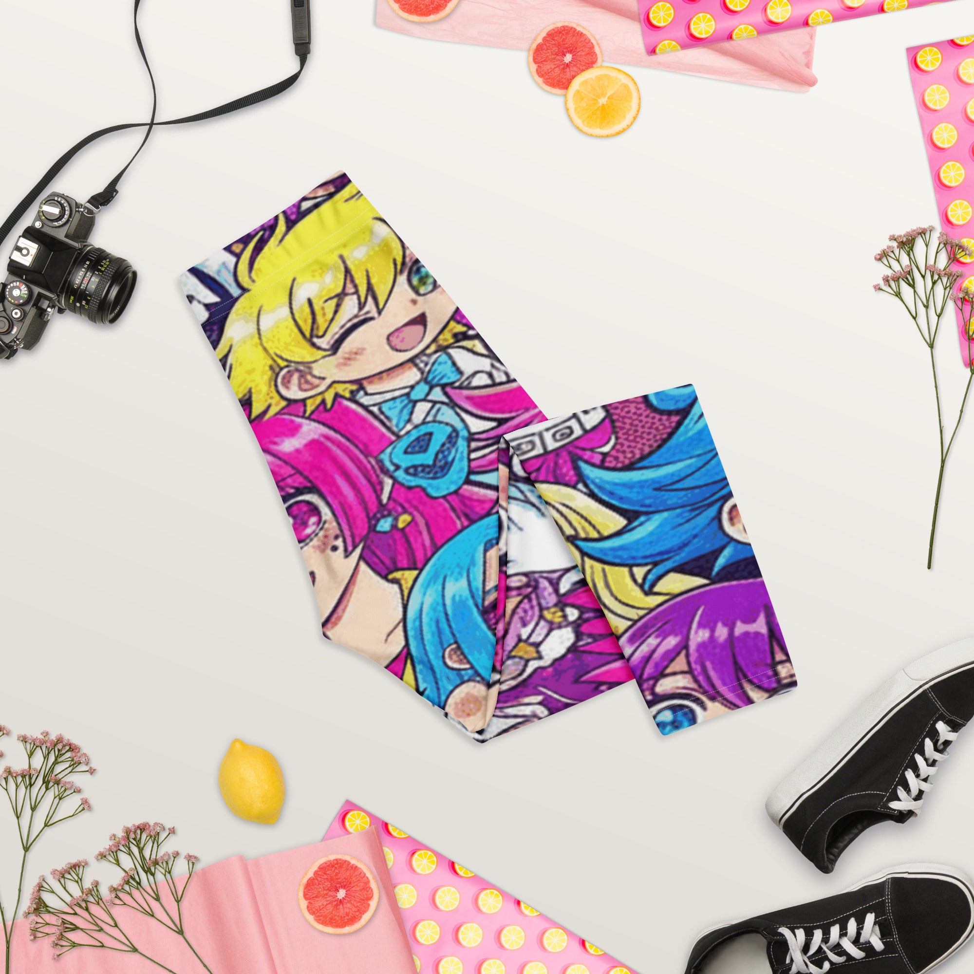 Anime Collage Pop Idol Capri Leggings | GearBunch