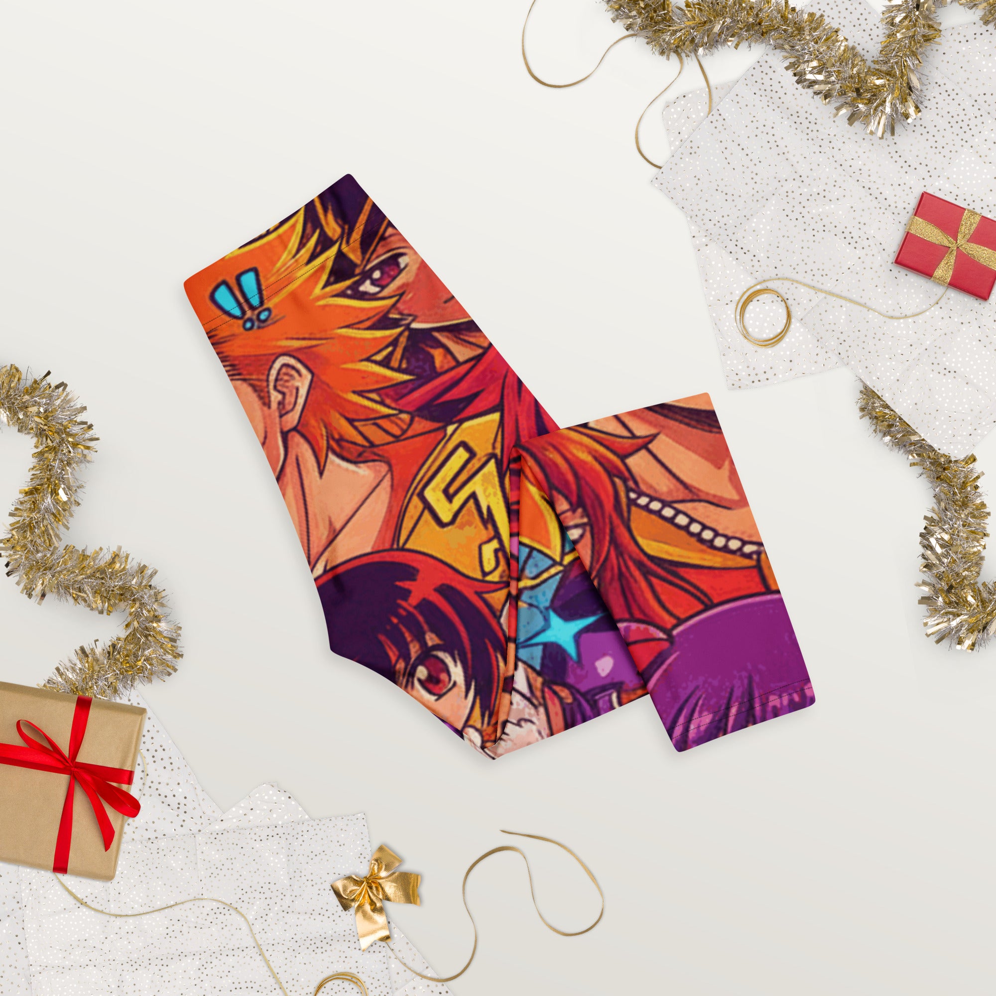 Anime Collage Sunset Samurai Capri Leggings | GearBunch