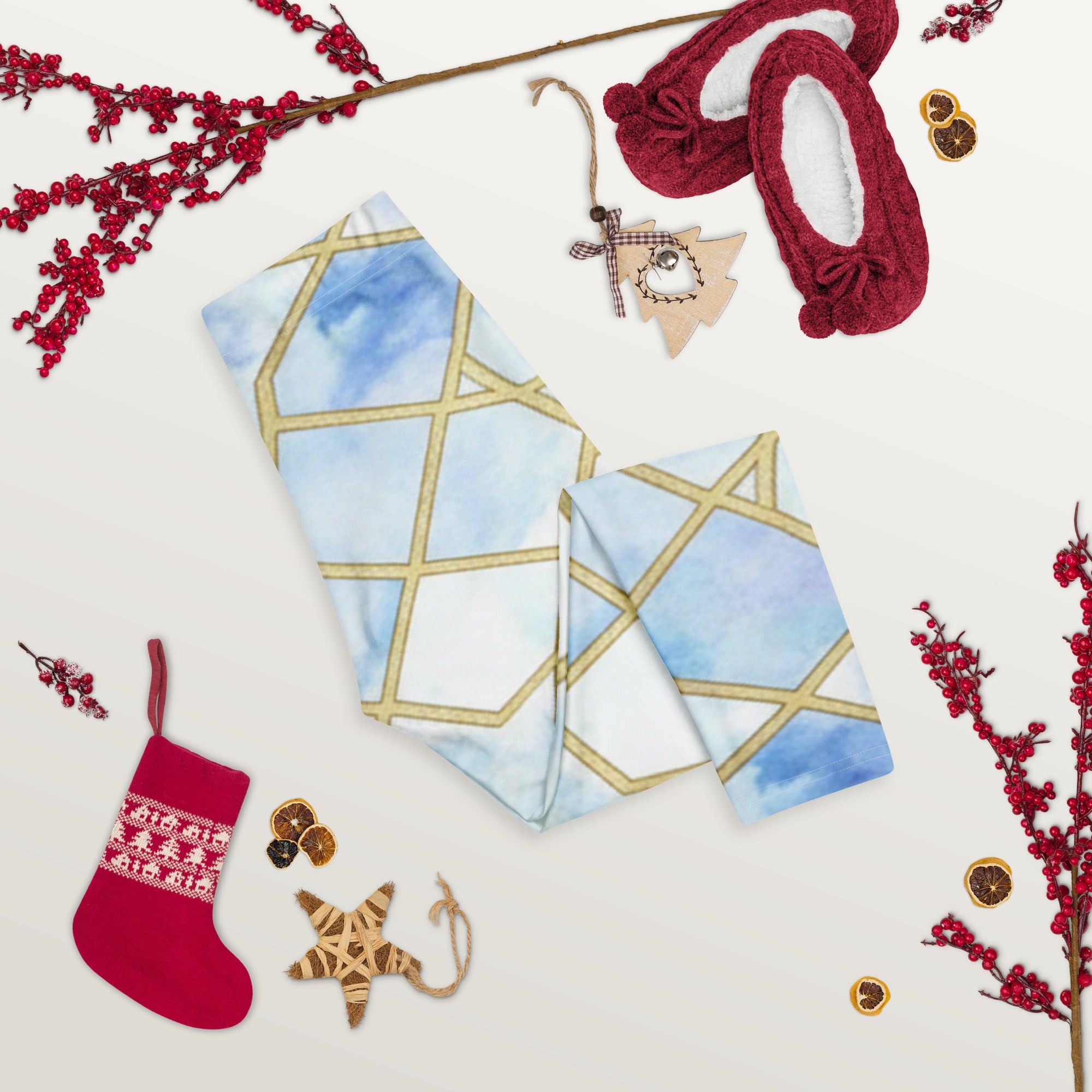Arabic Ice Crystal Capri Leggings | GearBunch