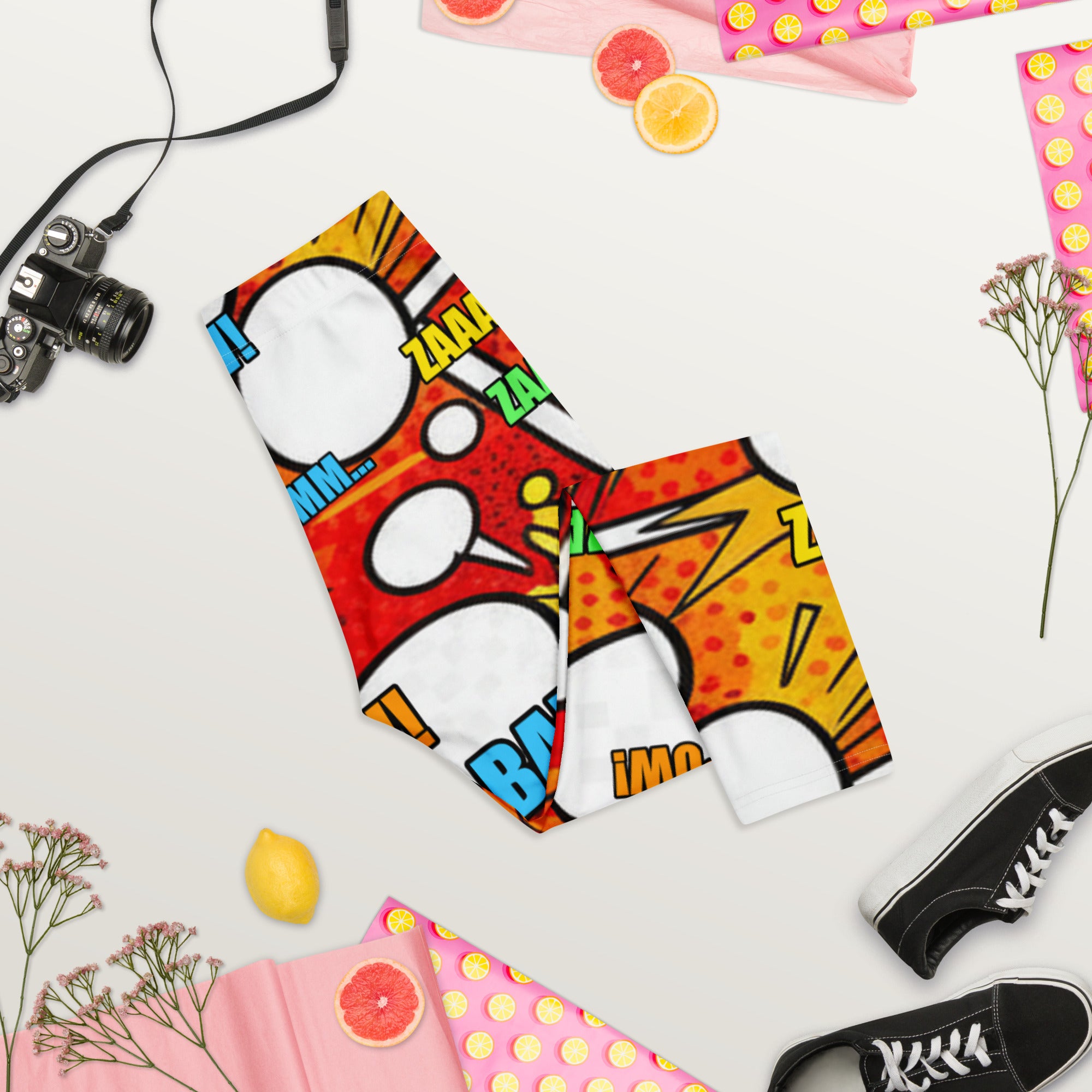 Comic Pop Fire Engine Capri Leggings | GearBunch