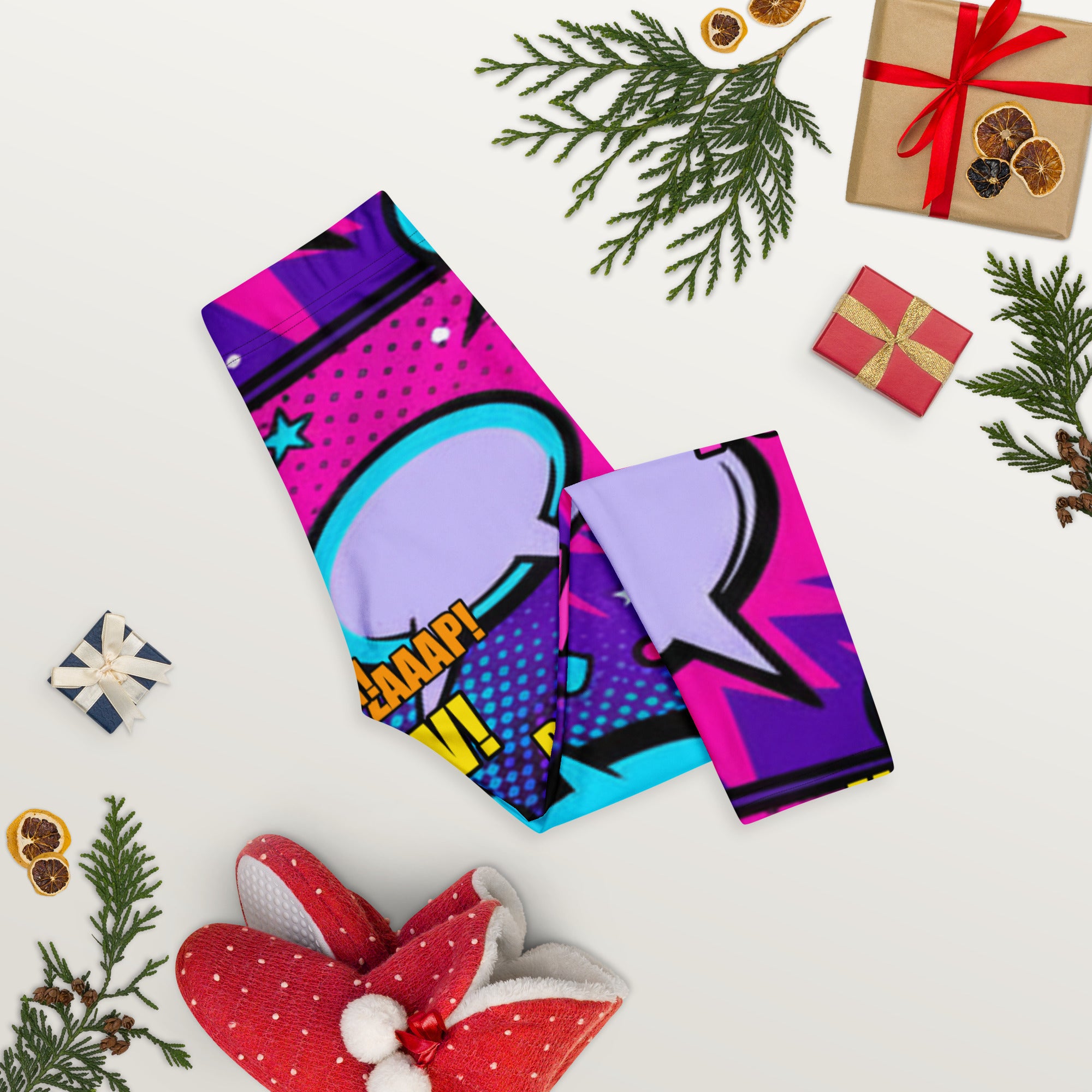 Comic Pop Galaxy Purple Capri Leggings | GearBunch