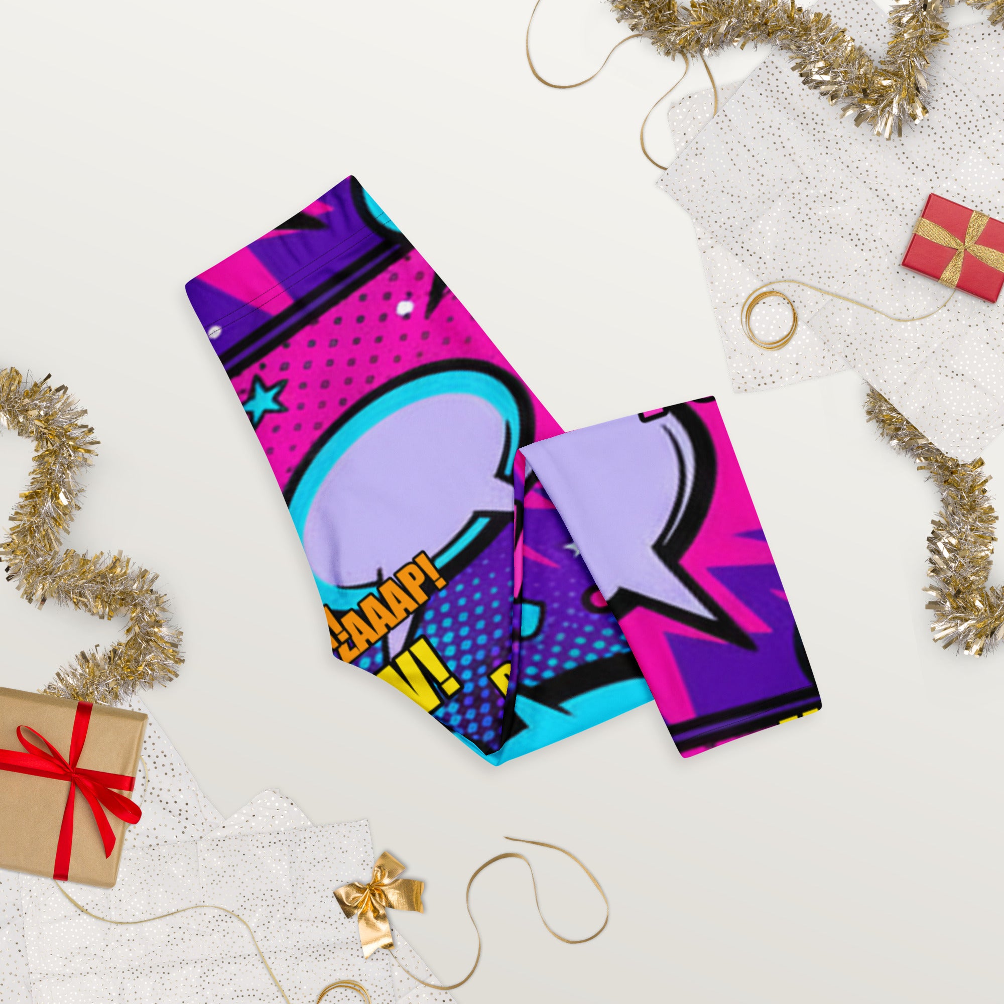 Comic Pop Galaxy Purple Capri Leggings | GearBunch