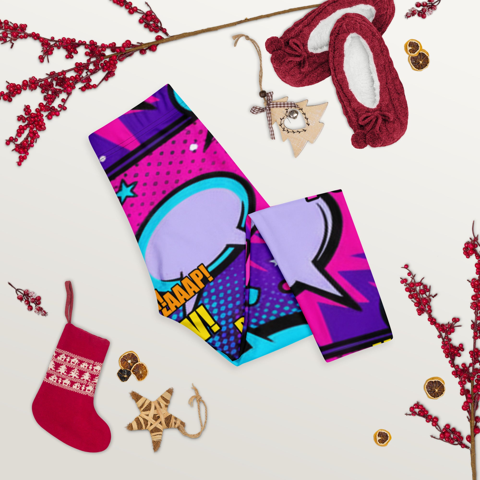 Comic Pop Galaxy Purple Capri Leggings | GearBunch