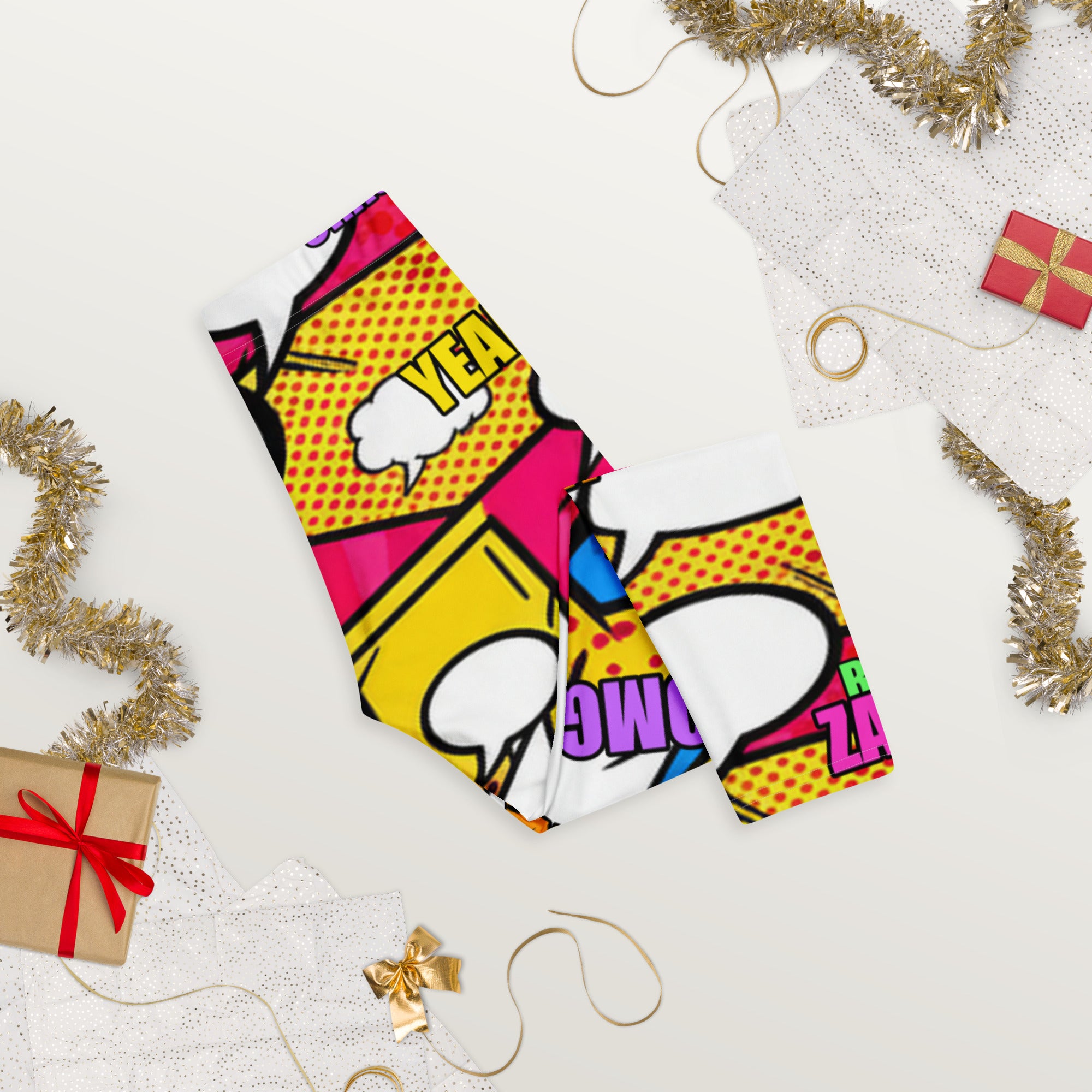 Comic Pop Retro Red Capri Leggings | GearBunch