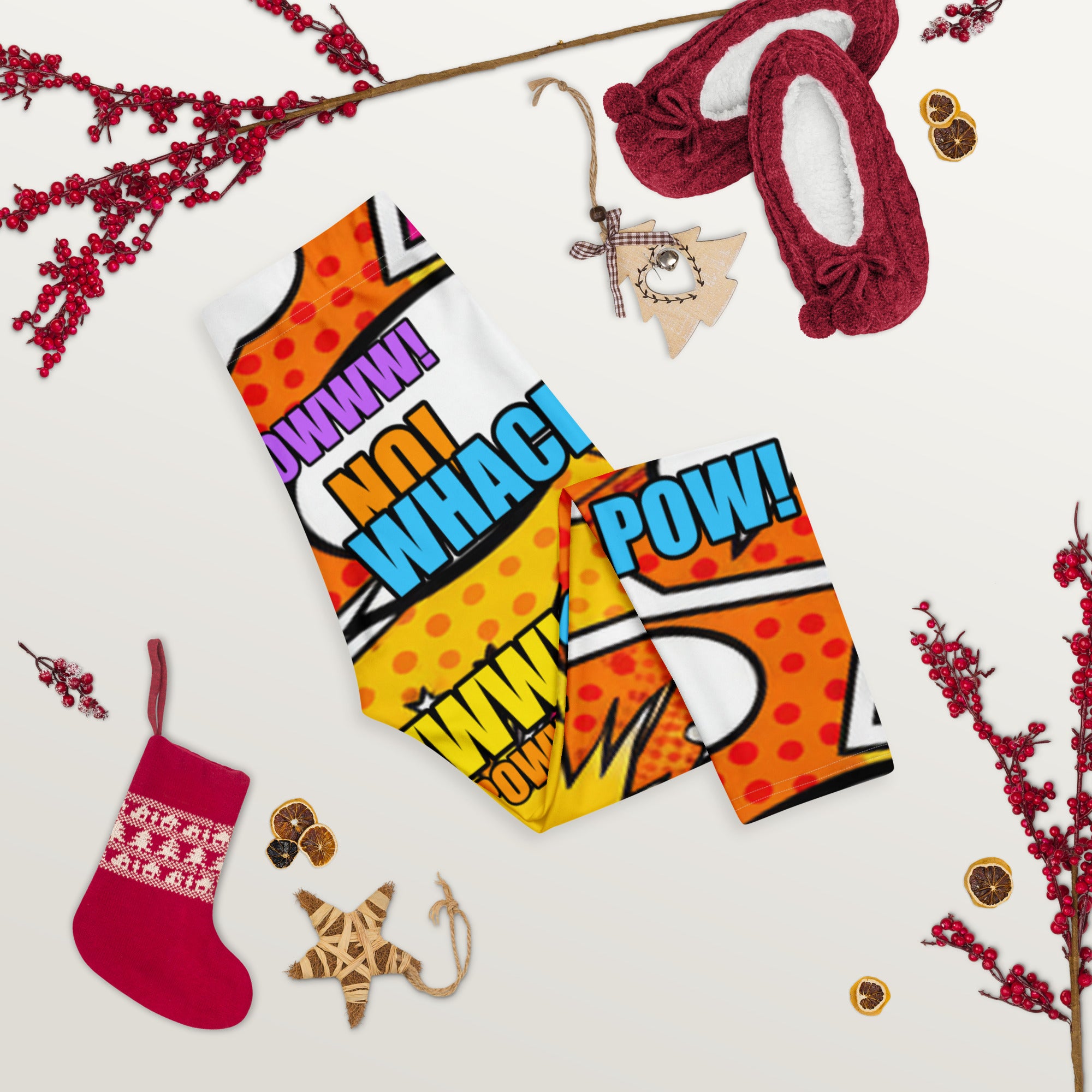 Comic Pop Sunset Orange Capri Leggings | GearBunch