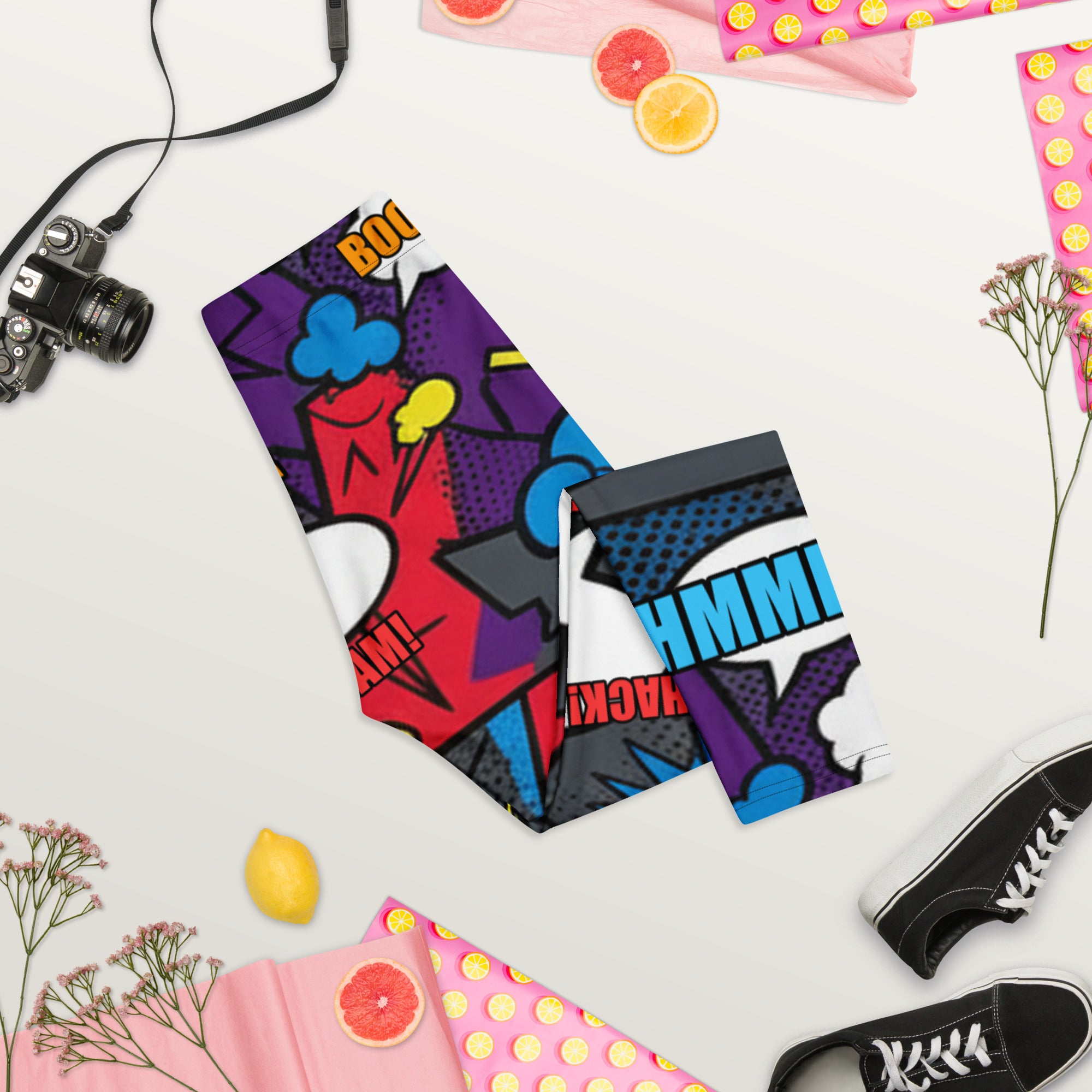 Comic Strip Dark Knight Capri Leggings | GearBunch