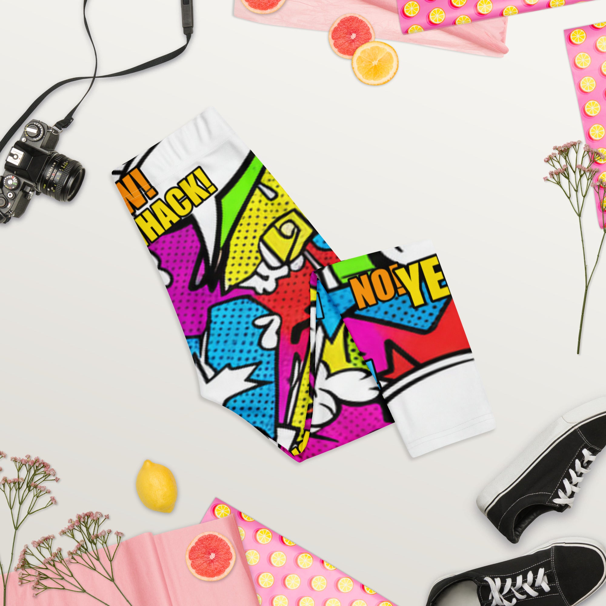 Comic Strip Graffiti Street Capri Leggings | GearBunch