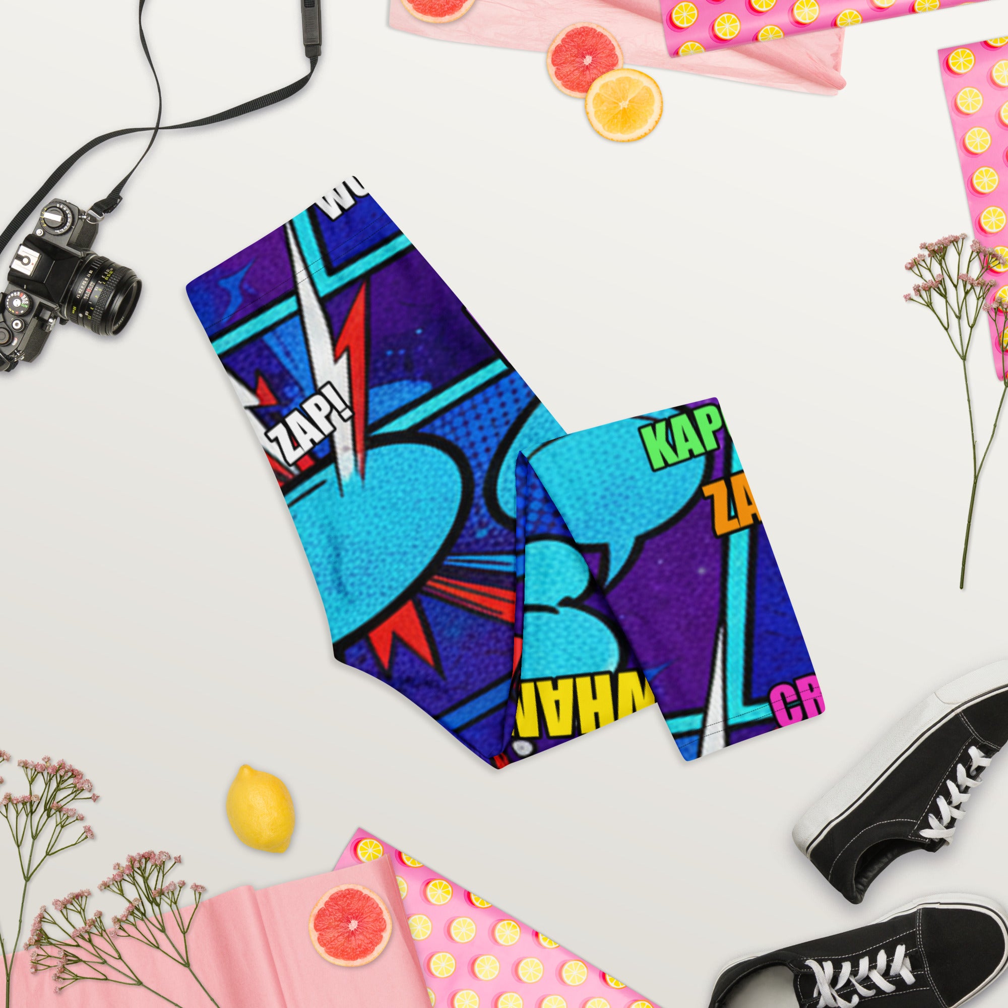 Comic Strip Space Battle Capri Leggings | GearBunch