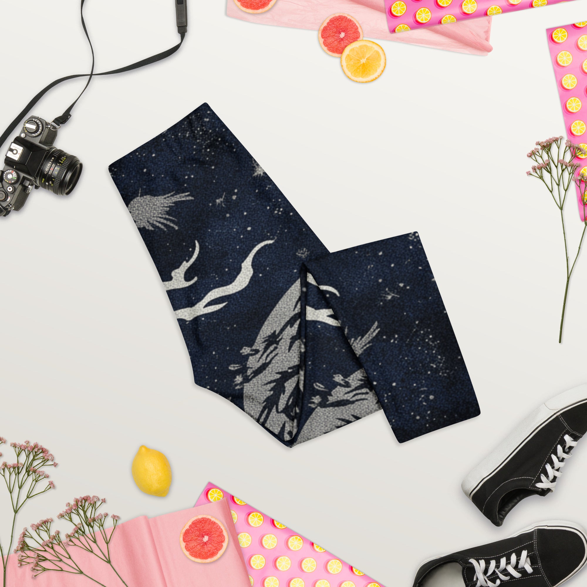 Moonlit Crow Capri Leggings | GearBunch