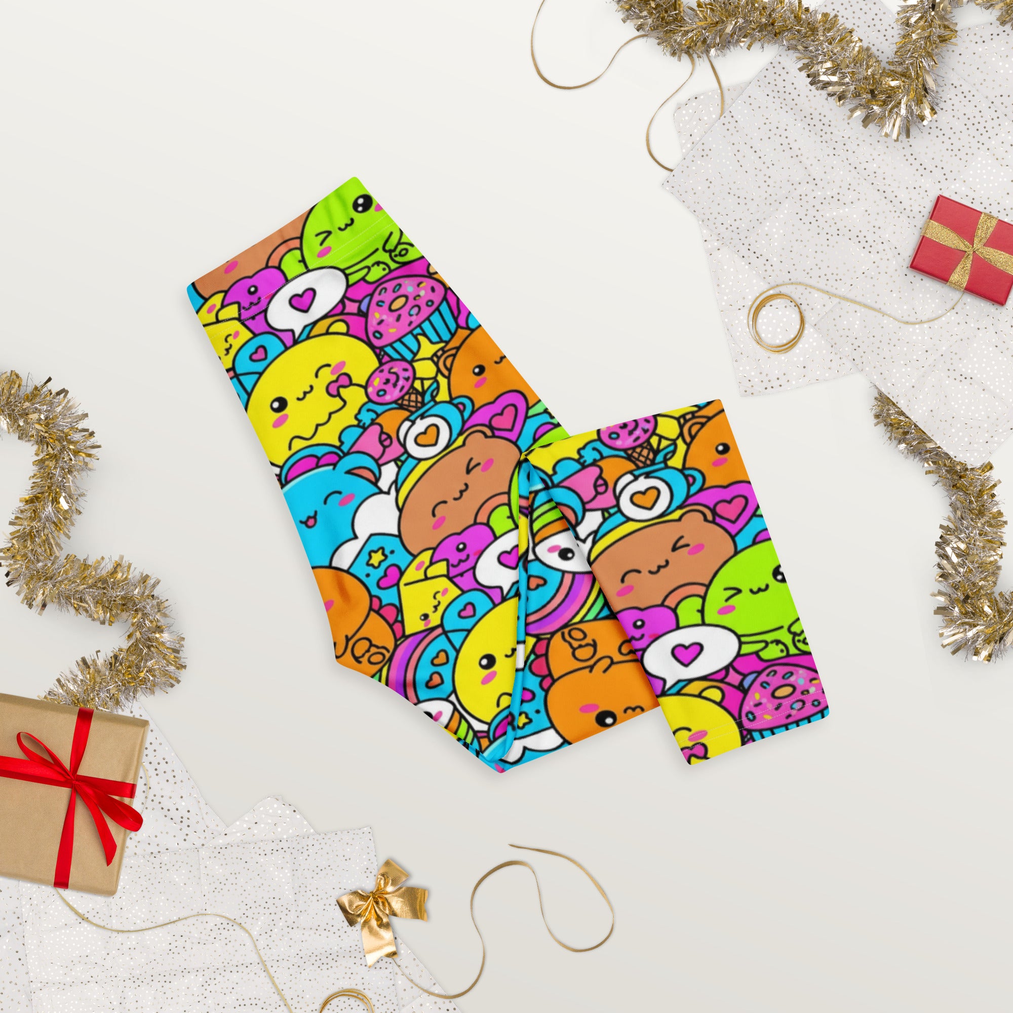 Kawaii Dinosaur Stomp Capri Leggings | GearBunch
