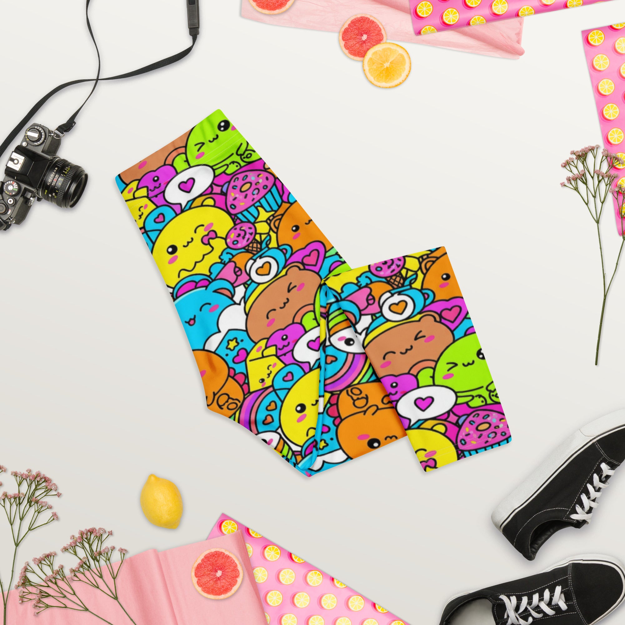 Kawaii Dinosaur Stomp Capri Leggings | GearBunch