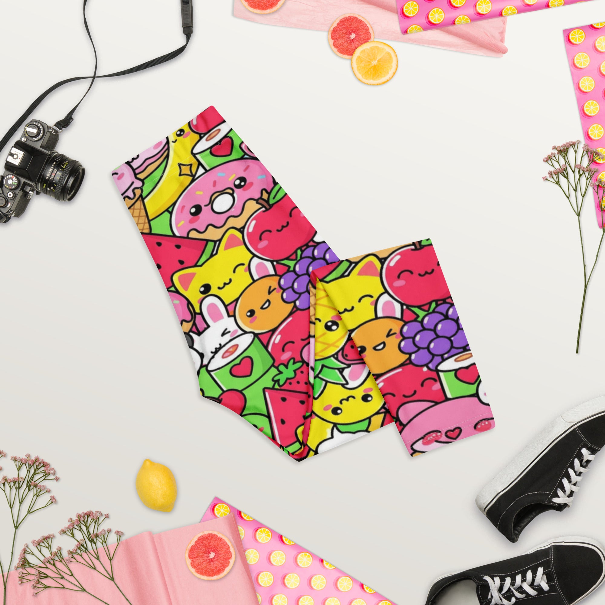 Kawaii Fruit Salad Capri Leggings | GearBunch