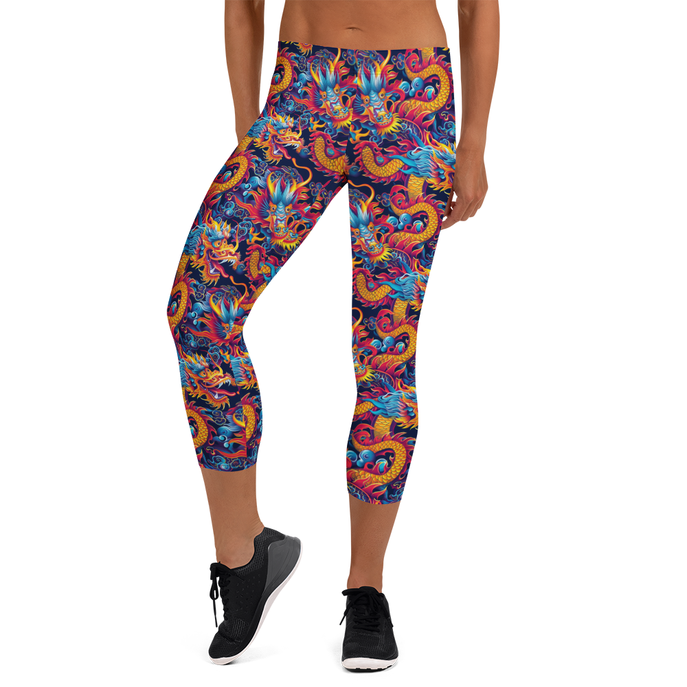 Oriental Dragon Capris Front View